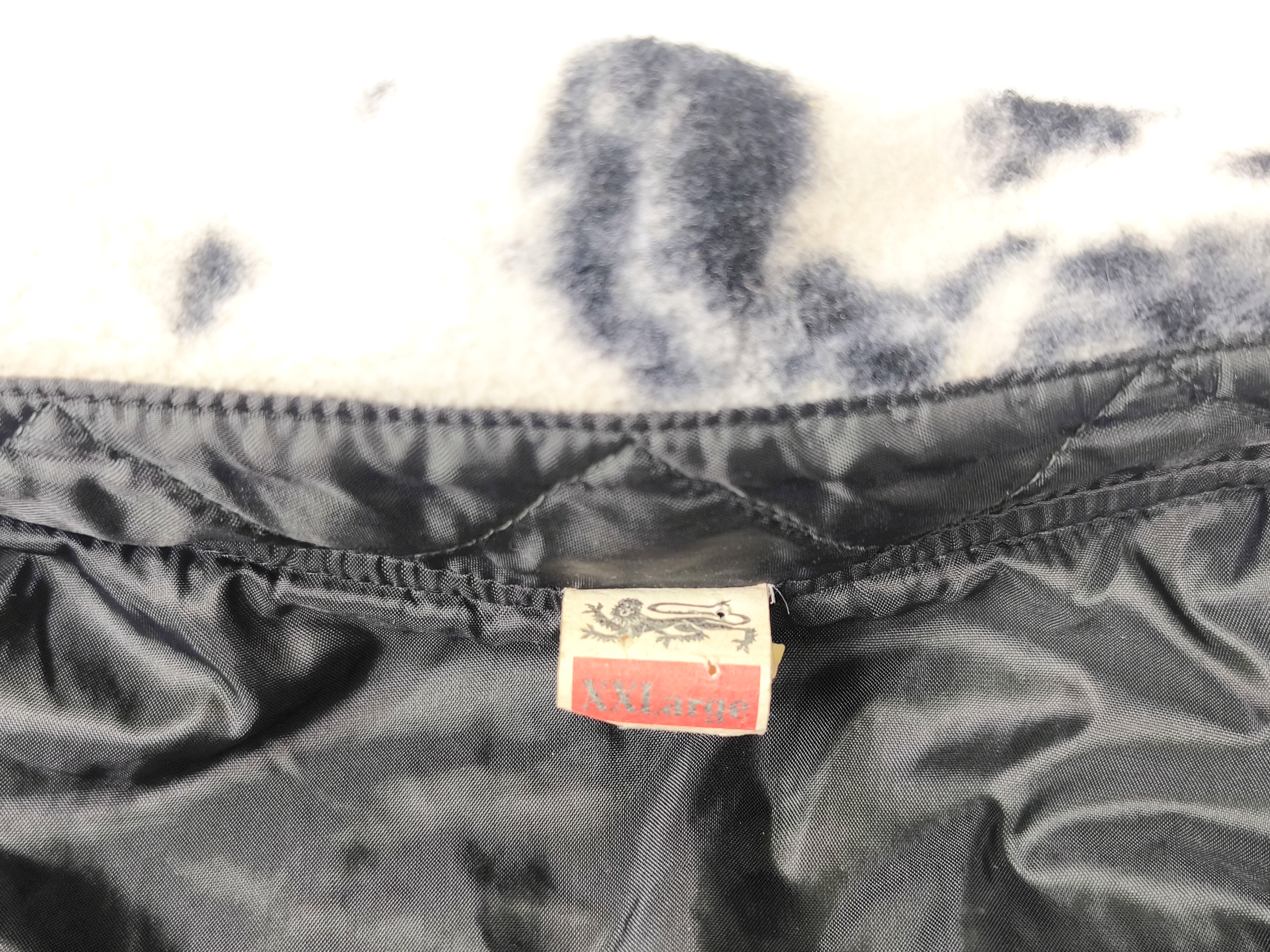 Blue System Fleece Jacke Gr. XXL vintage 90s schwarz weiß Logo vorn
