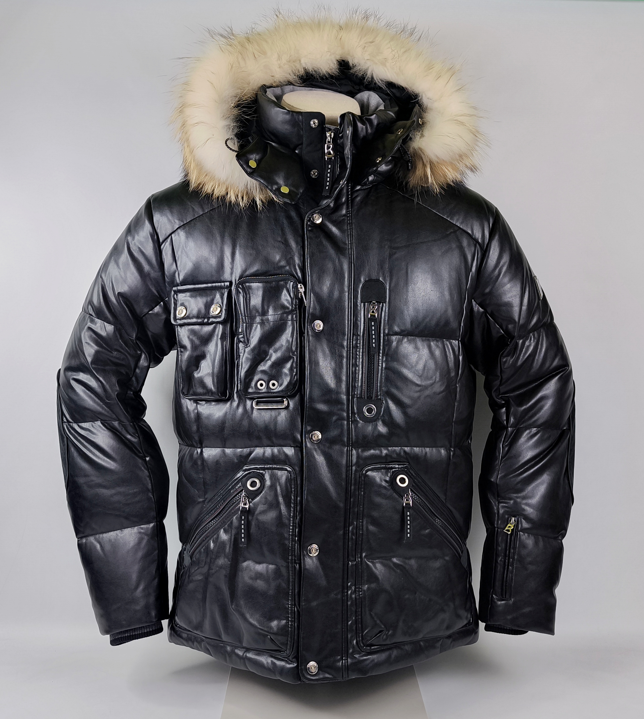 Bogner Skijacke Daunenjacke Tech Leder Gr. 54 (XL) schwarz Herren Luxus Jacke