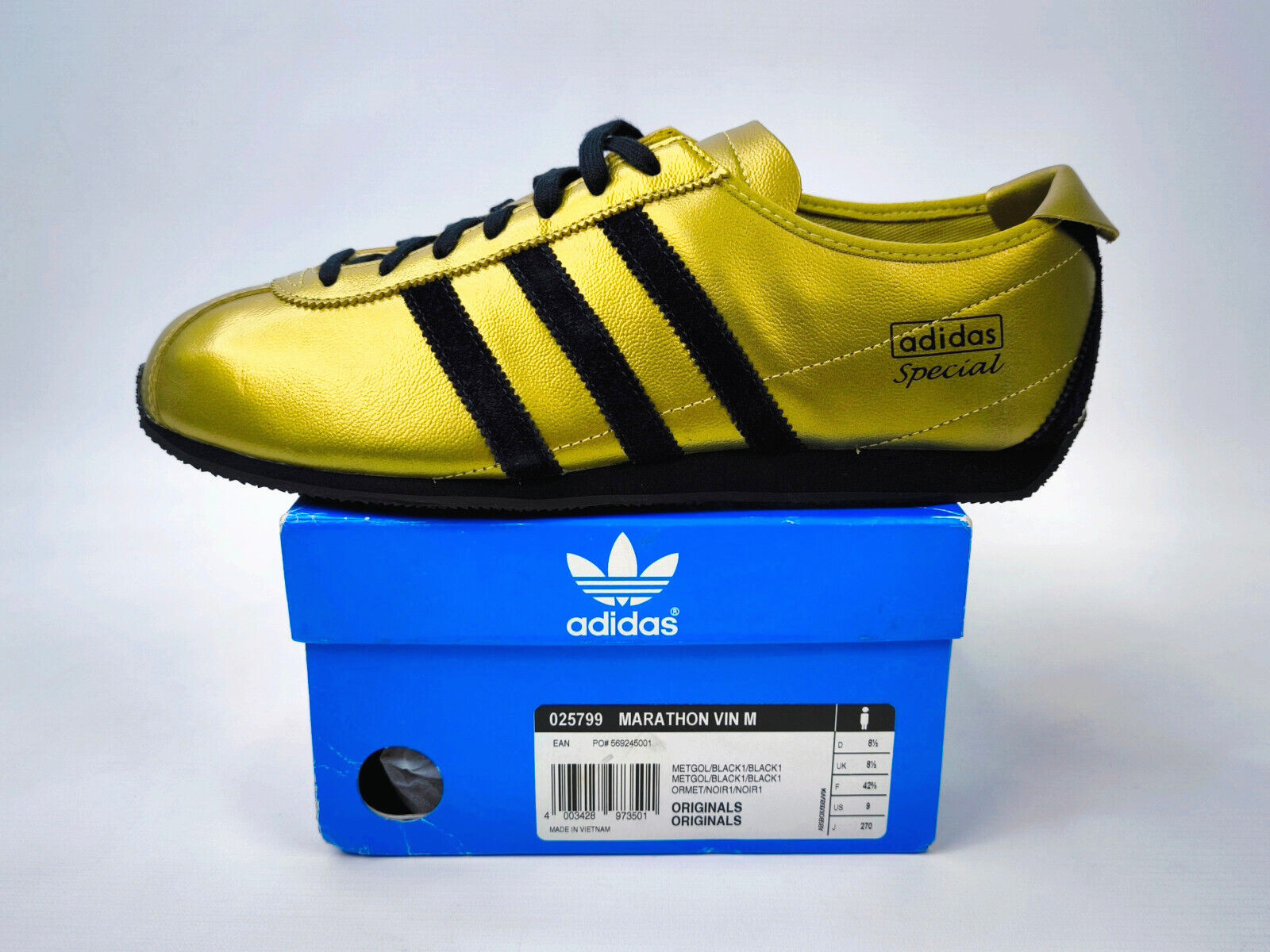 adidas Marathon Vin M `62 2007 Black Gold Gr. UK 8.5 / Eur 42 2/3 Special 025799
