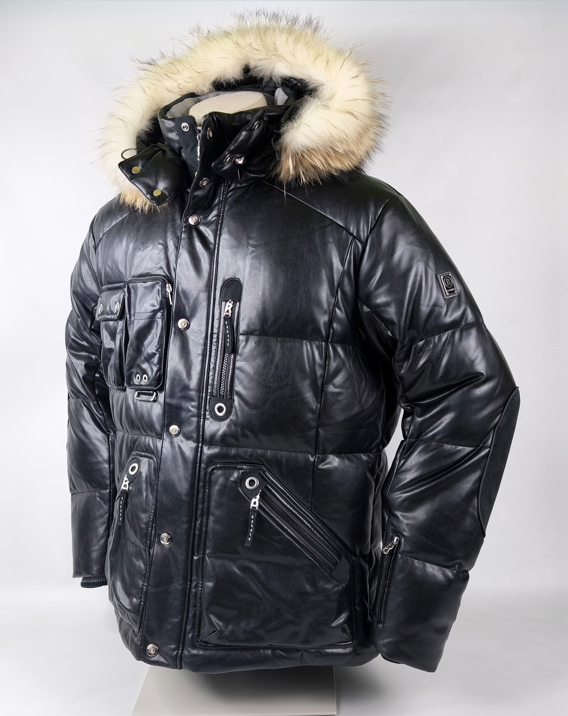 Bogner Skijacke Daunenjacke Tech Leder Gr. 54 (XL) schwarz Herren Luxus Jacke