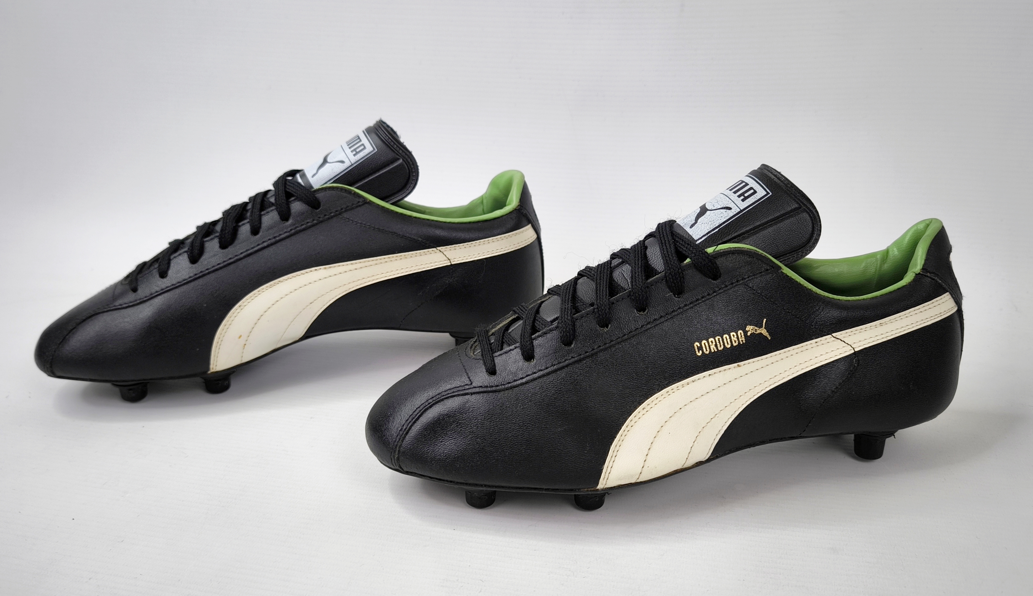 Puma Cordoba Fussball Schuhe schwarz Eur 41 1/3 / UK 7.5 vintage 70s 80s neu