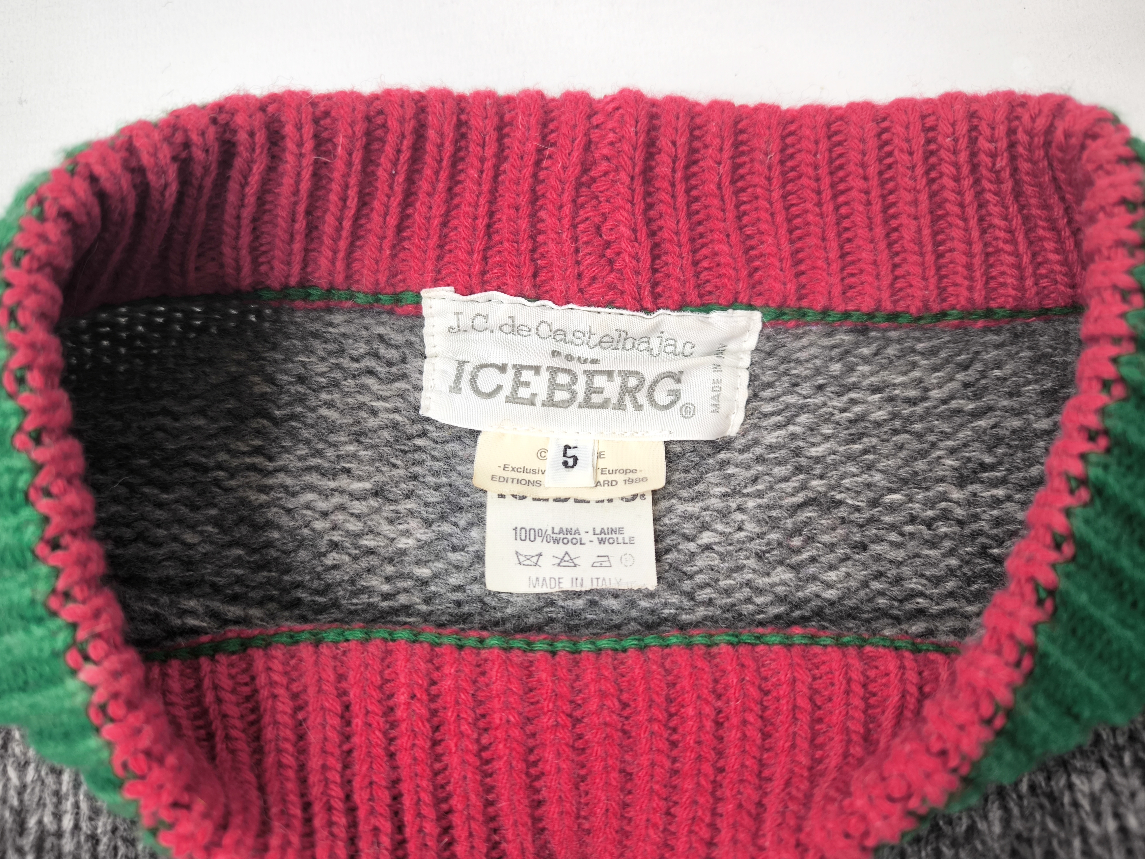 Iceberg JC de Castelbajac Strick Pullover Gr. L/XL Tim und Struppi Italy 90s