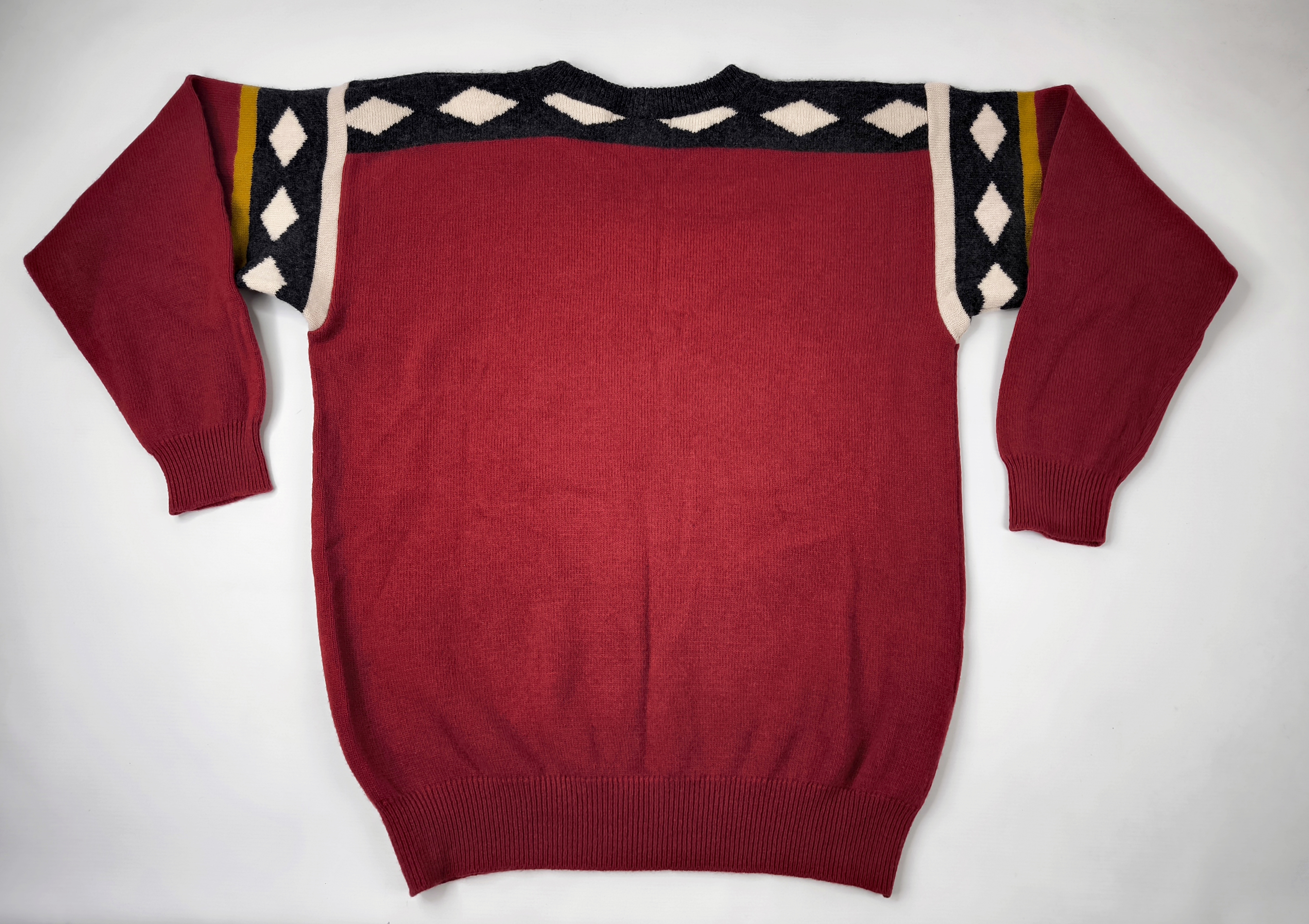 Iceberg Strick Pullover Joker Ice of Hearts Gr III (M) Italy vintage 90s weinrot