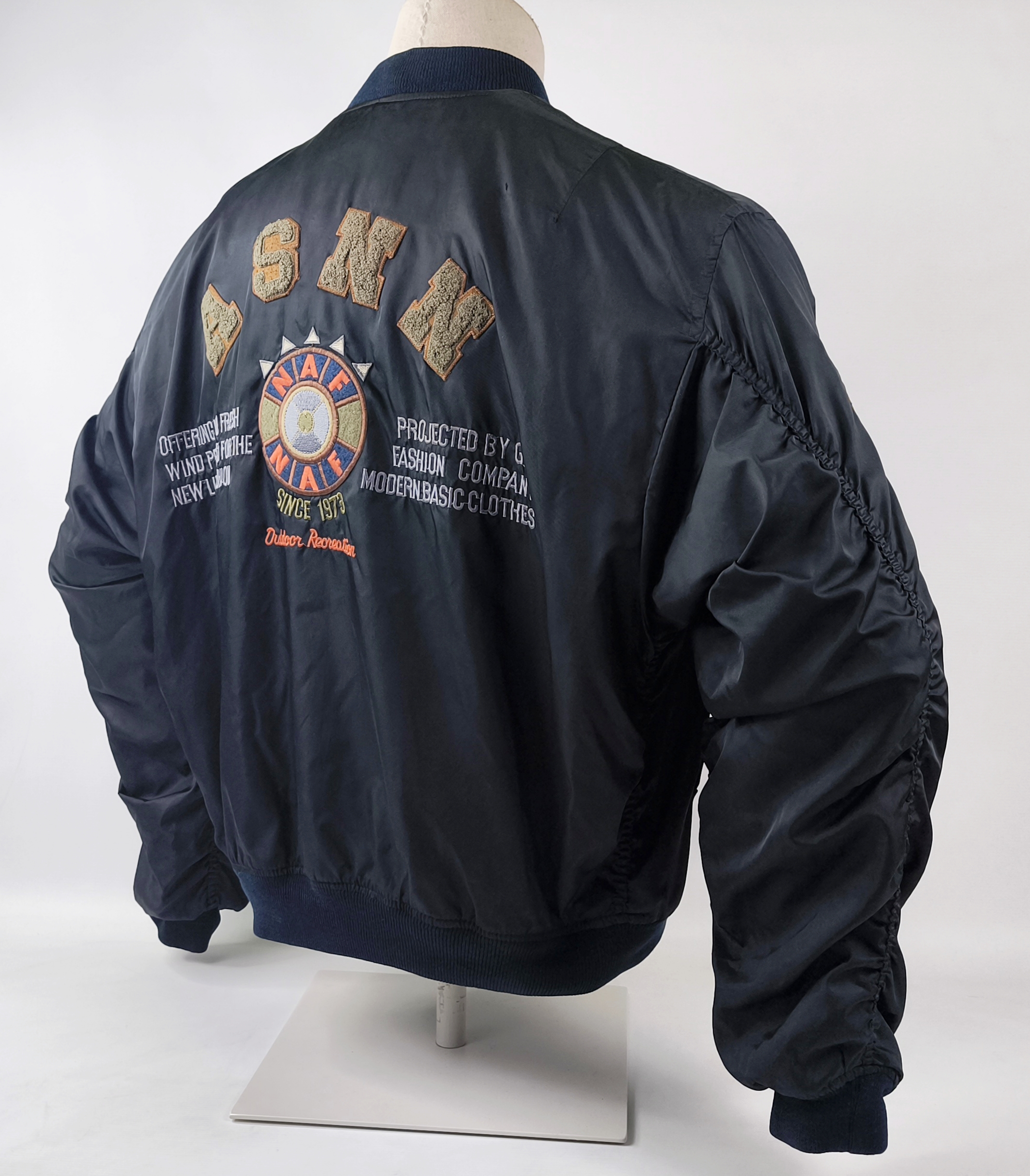 Naf Naf Jacke schwarz ASNN Gr. T2 (XL) Bomberjacke vintage 80s 90s
