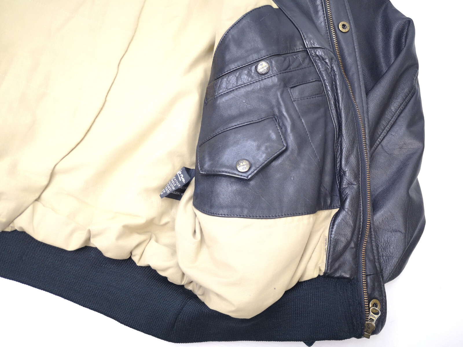 Chevignon Herren Lederjacke Port Avion schwarz Gr. XL vintage Porte
