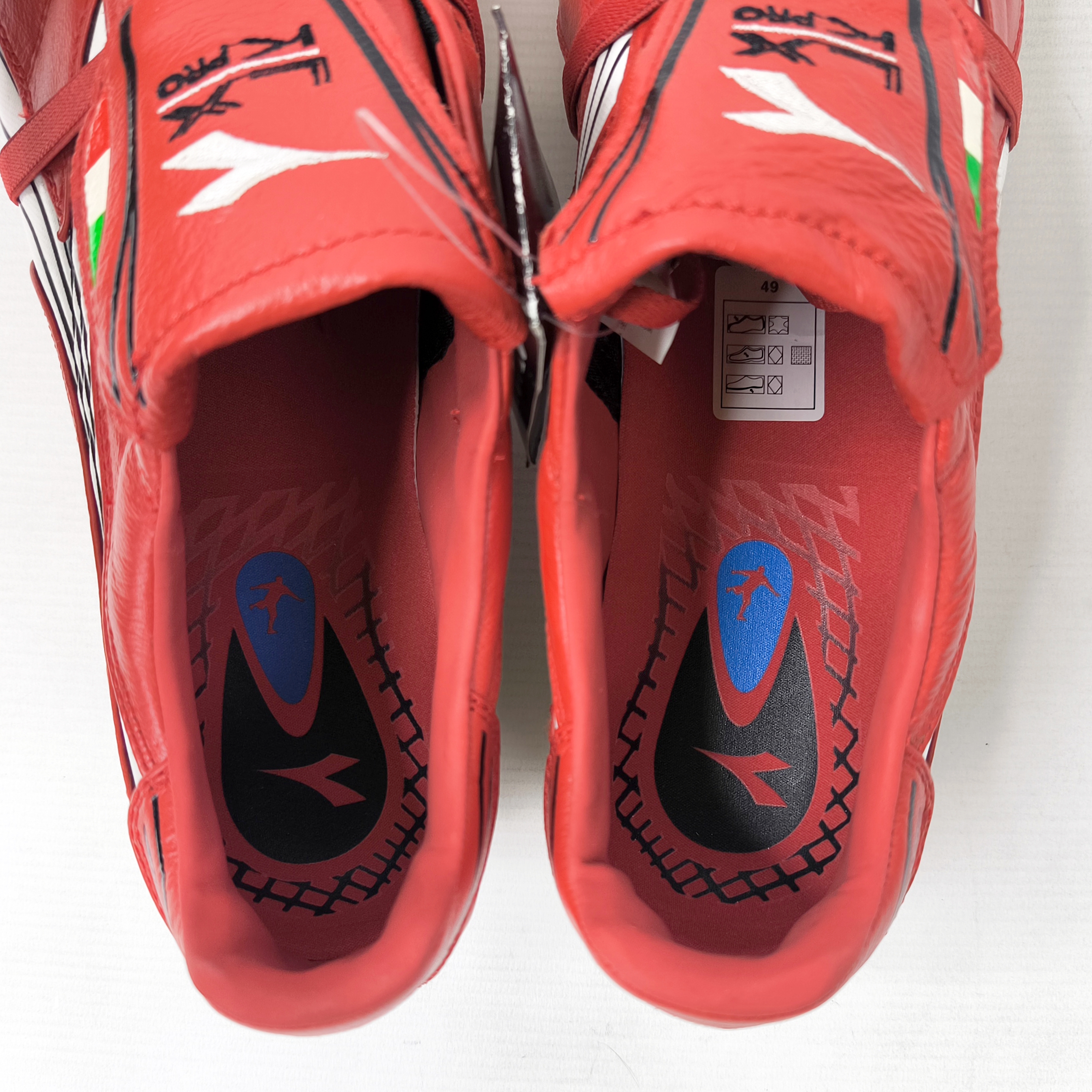Diadora LX K-Pro 2 MG 14 Fussball Schuhe EUR 46 / UK 11.5 rot 152089 K-Leder