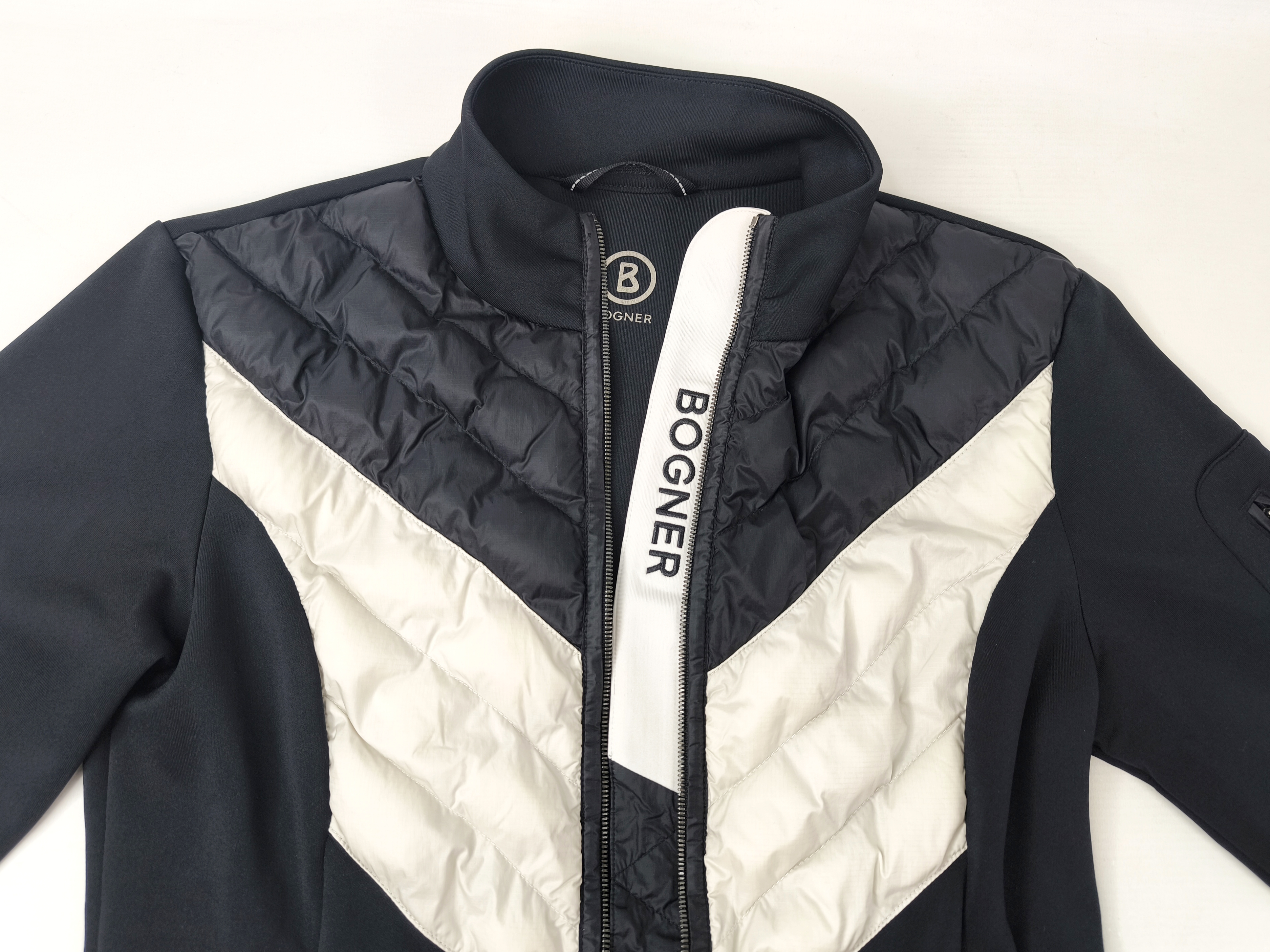 Bogner Jacke Hybrid schwarz Polyamid Gr. 36 (S) stretch Logo Patch