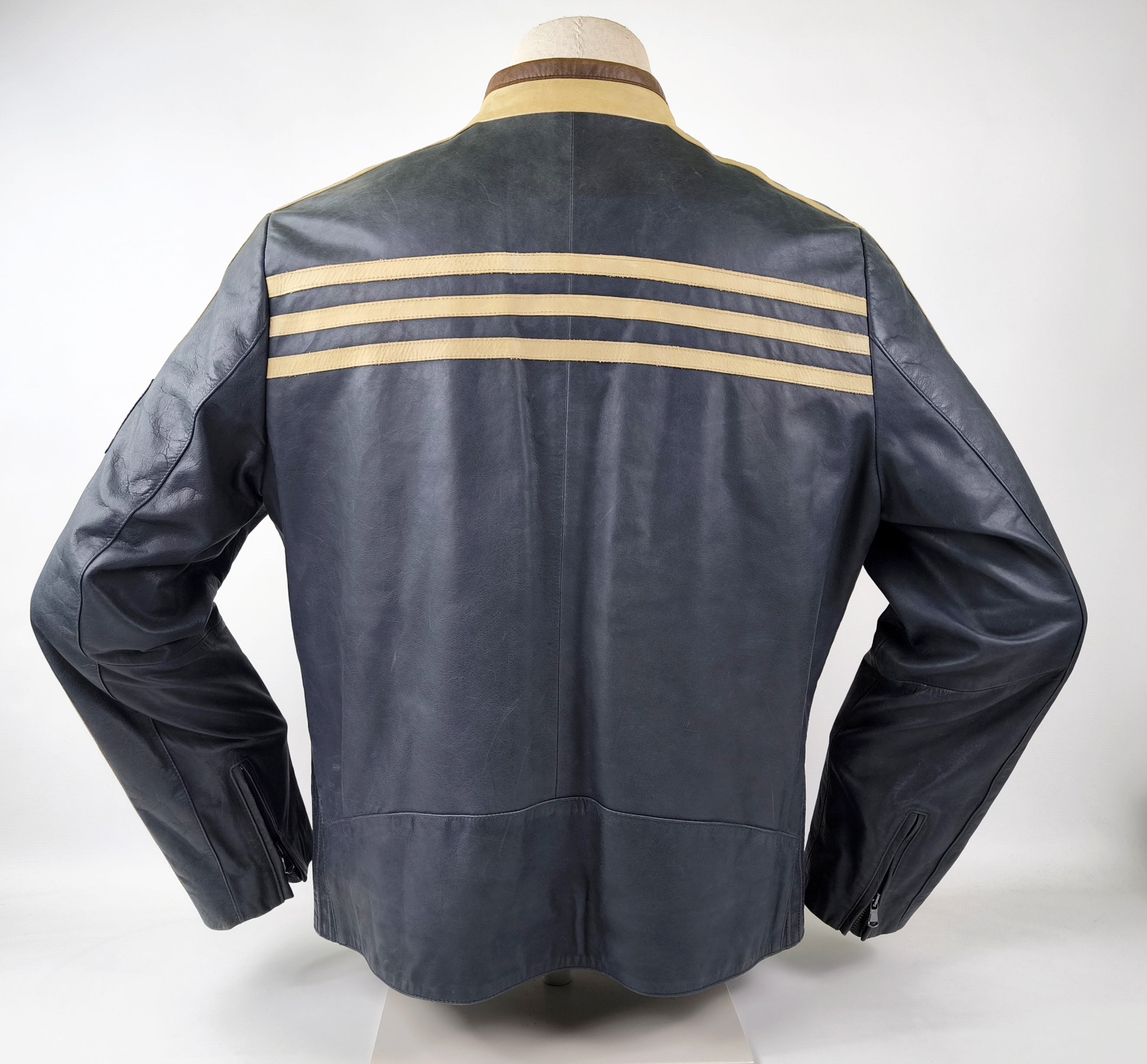 Chevignon Lederjacke Seven Roads Asphalt Rider Gr. XXL (XL) Biker blaugrau