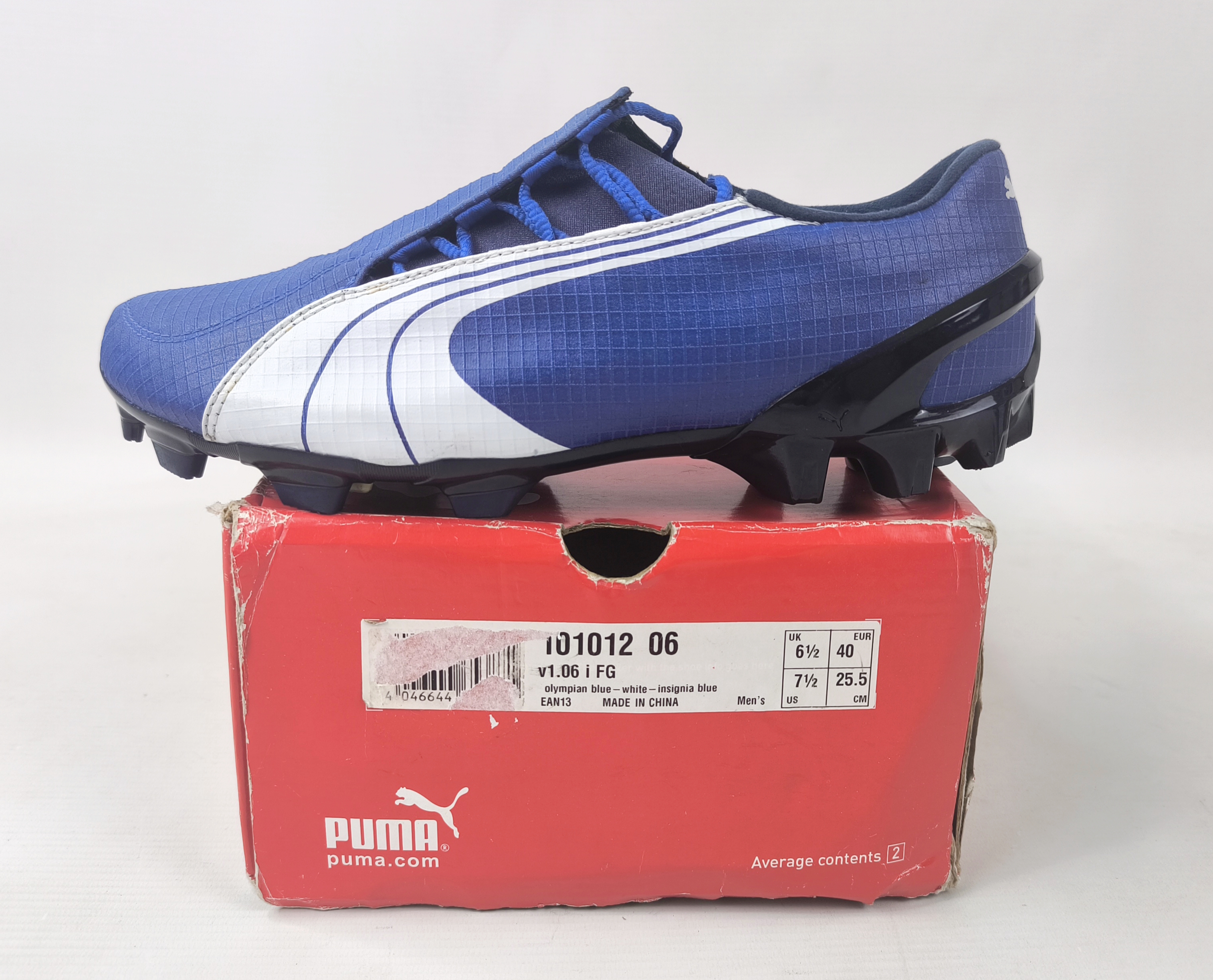 Puma v1.06 FG Fussball Schuhe blau EUR 40 / UK 6.5 aus 2006 ungetragen 101012 06