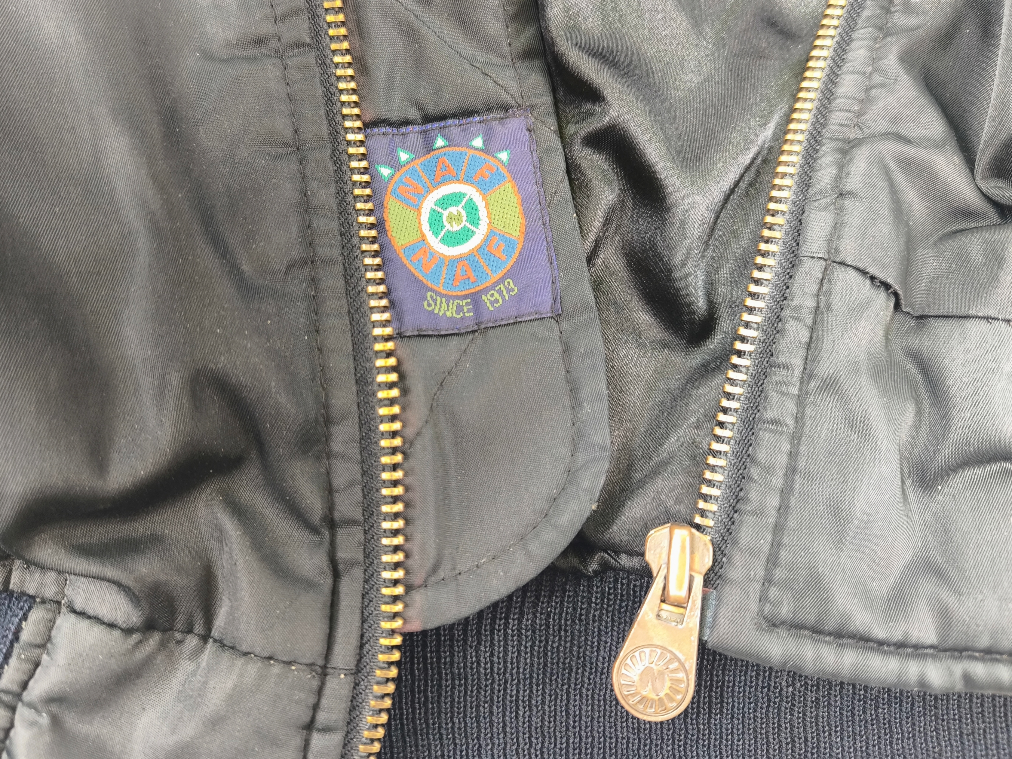 Naf Naf Jacke schwarz ASNN Gr. T2 (XL) Bomberjacke vintage 80s 90s