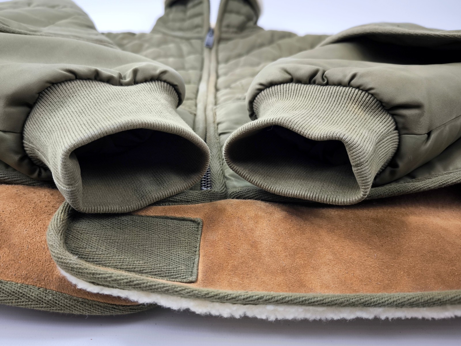 Chevignon Jacke Cosmo grün Gr. M Lammleder Bund Cosmos
