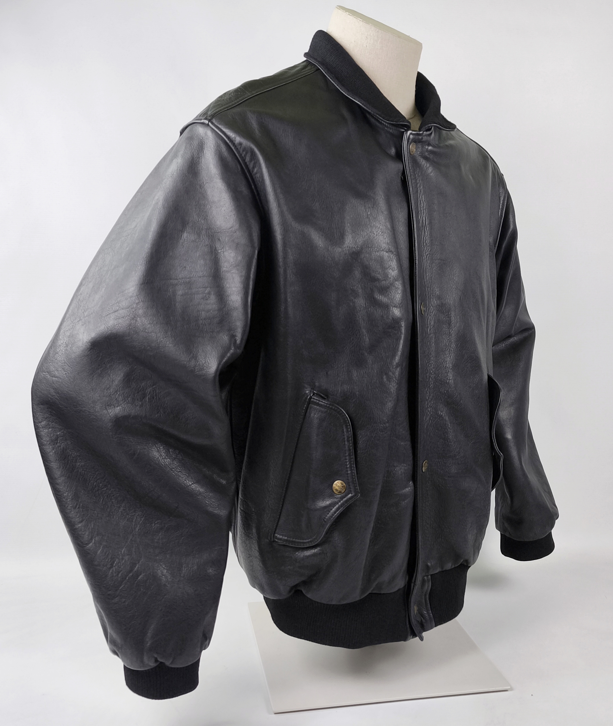 Chevignon Lederjacke Port Avion schwarz Gr. XXL (XL) vintage Porte 80s 90s