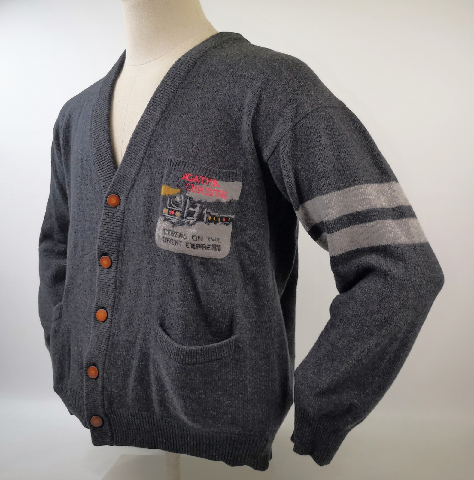 Iceberg Herren Agatha Christie Cardigan / Strickjacke Gr. M vintage 90s