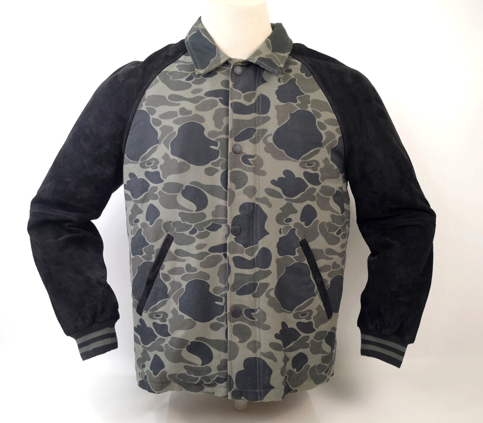 Chevignon Herren Jacke Camouflage mit Wildleder Ärmel schwarz Gr. XXL