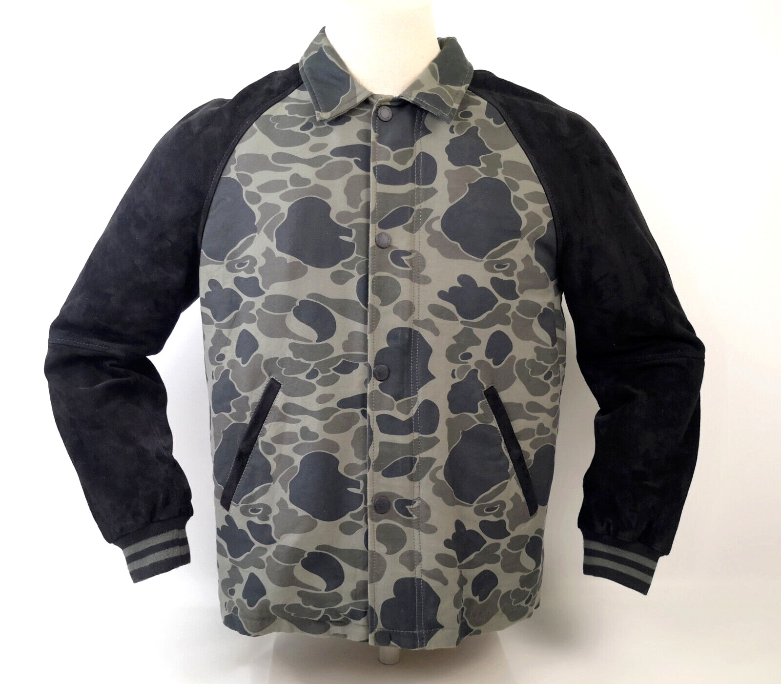 Chevignon Jacke Camouflage mit Wildleder Ärmel schwarz Gr. S  neu ungetragen