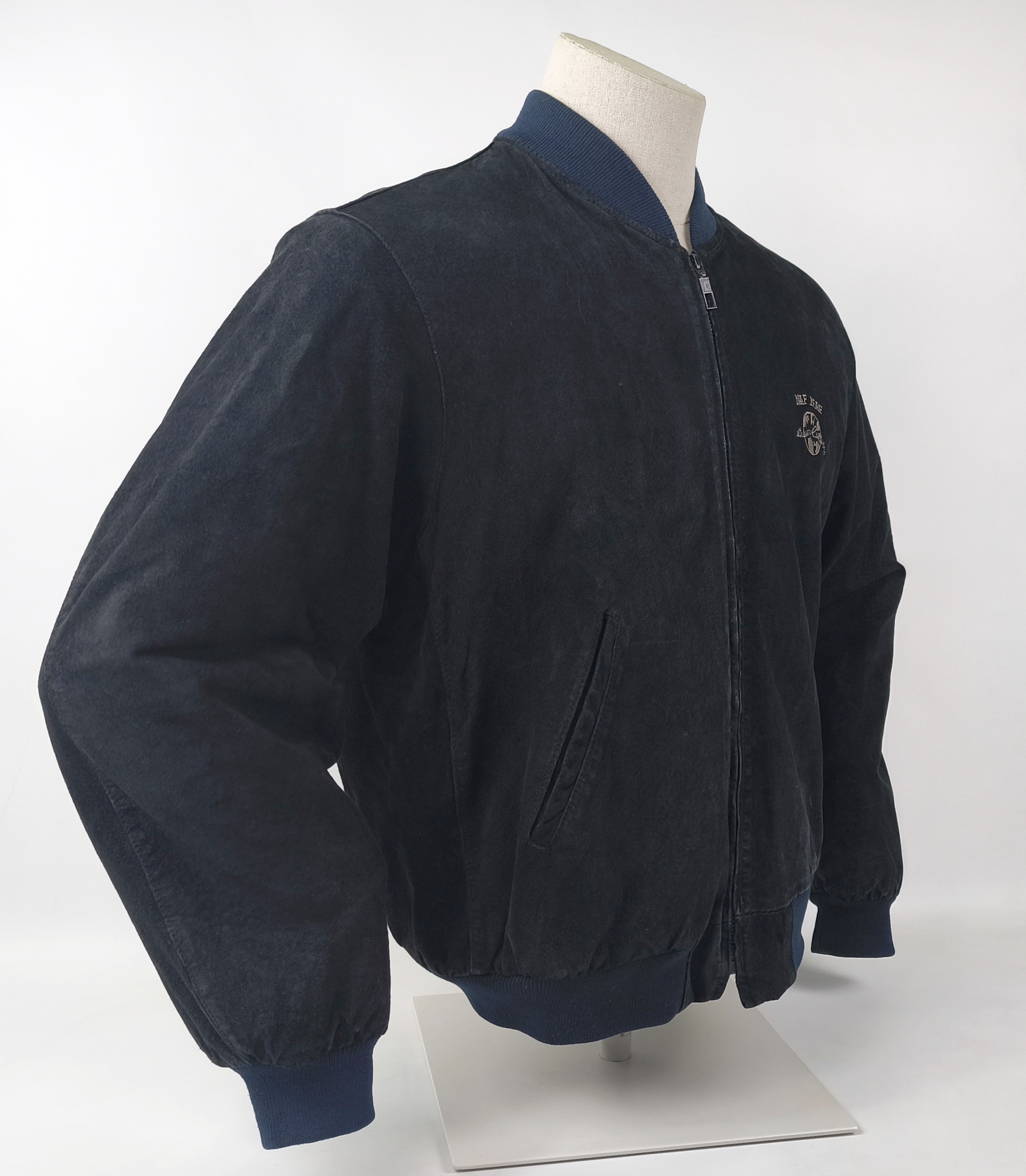 Naf Naf Lederjacke schwarz Gr. T2 (L) New Style Wildleder vintage 80`s / 90`s