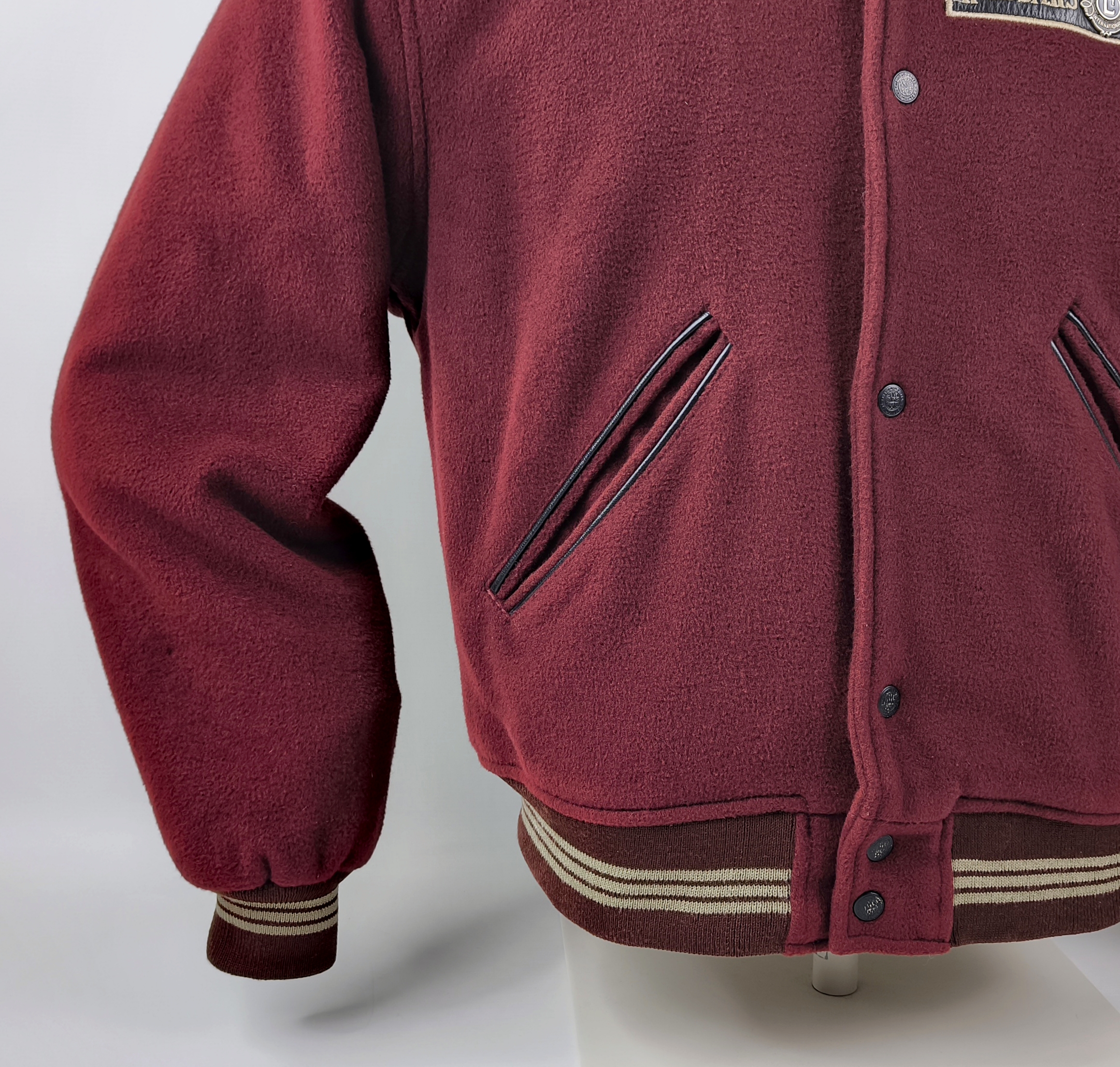 Chevignon Jacke Conquest MC 57 Roadster`s weinrot Gr. M Wolle vintage 80s 90s