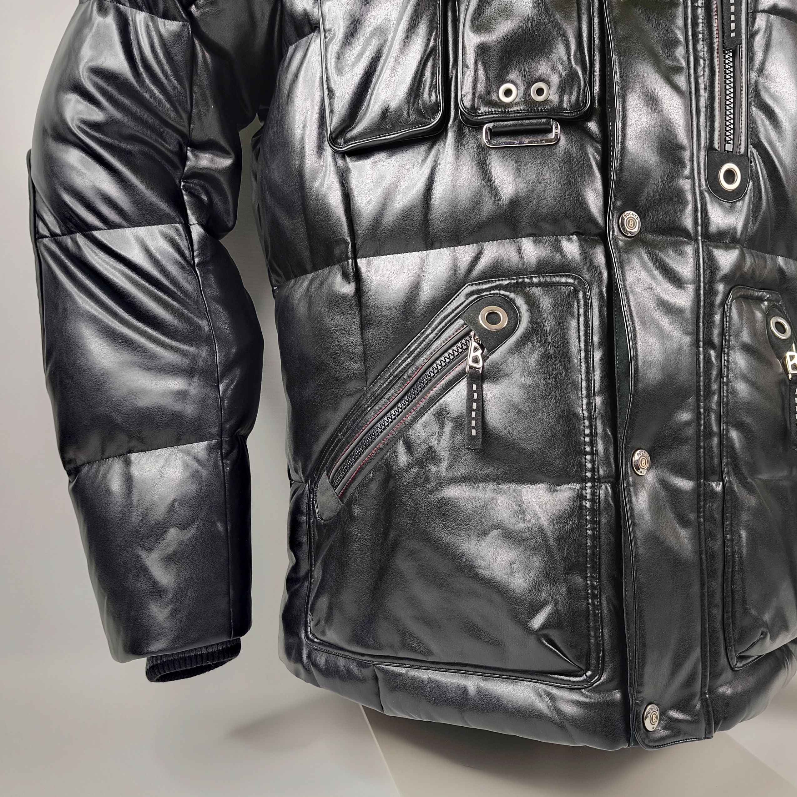 Bogner Skijacke Daunenjacke Tech Leder EU 56 (XXL) schwarz Herren Luxus Jacke