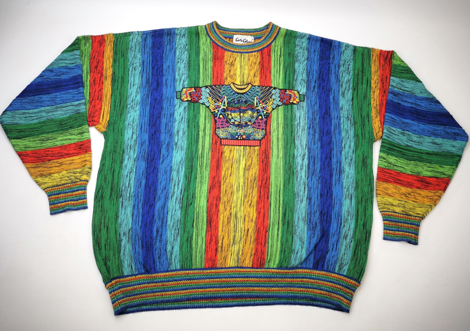 Carlo Colucci Pullover Strick Gr. 56 (XXL) bunt gestreift toller Zustand