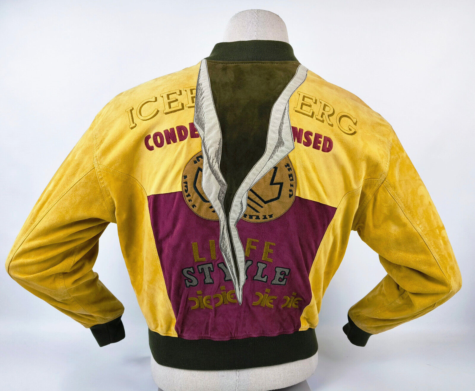 Iceberg Lederjacke Condensed gelb Gr. S Wildleder vintage 90s unisex