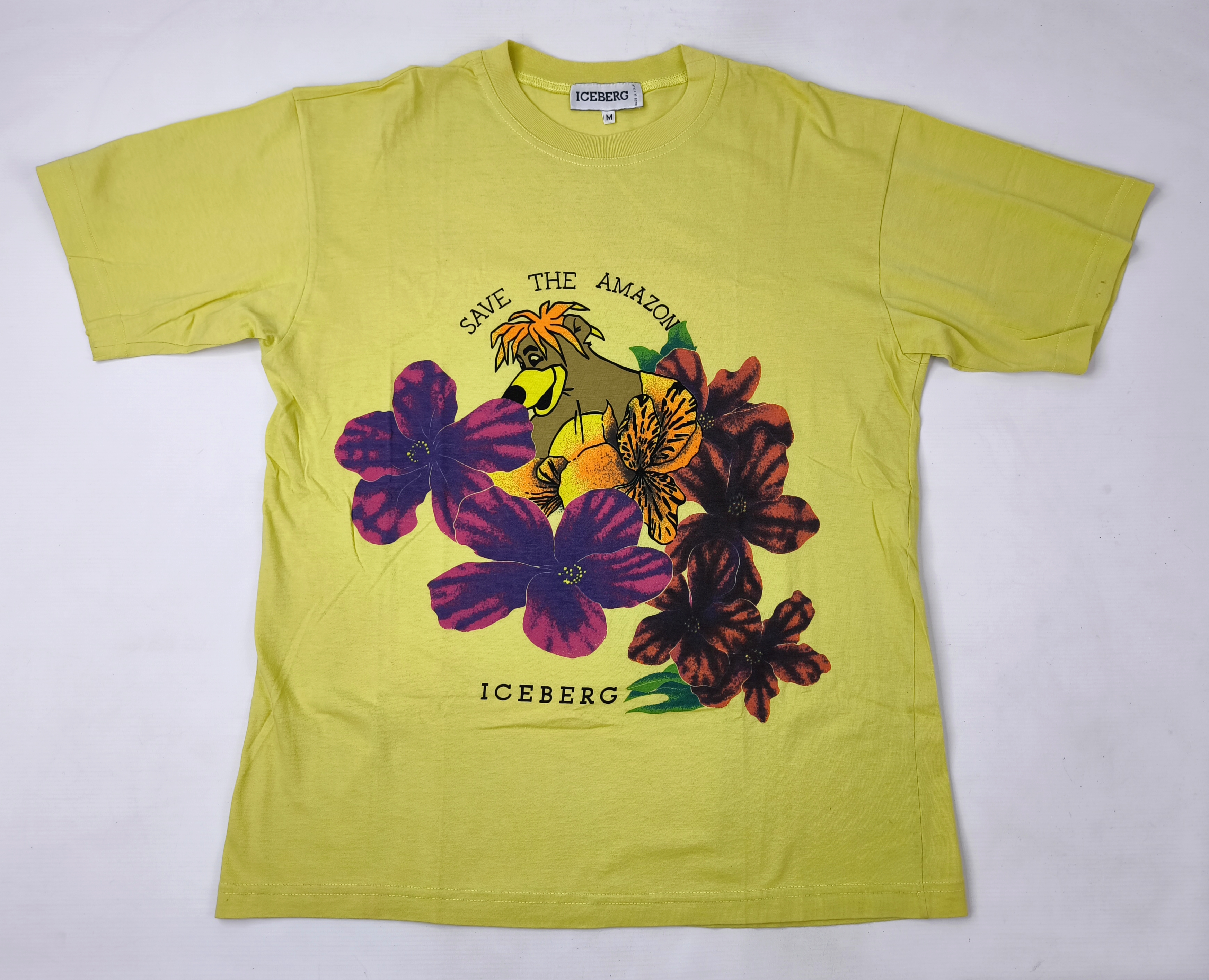 ceberg T-Shirt Balu Dschungelbuch gelb Gr. M (L) Italy vintage 90s