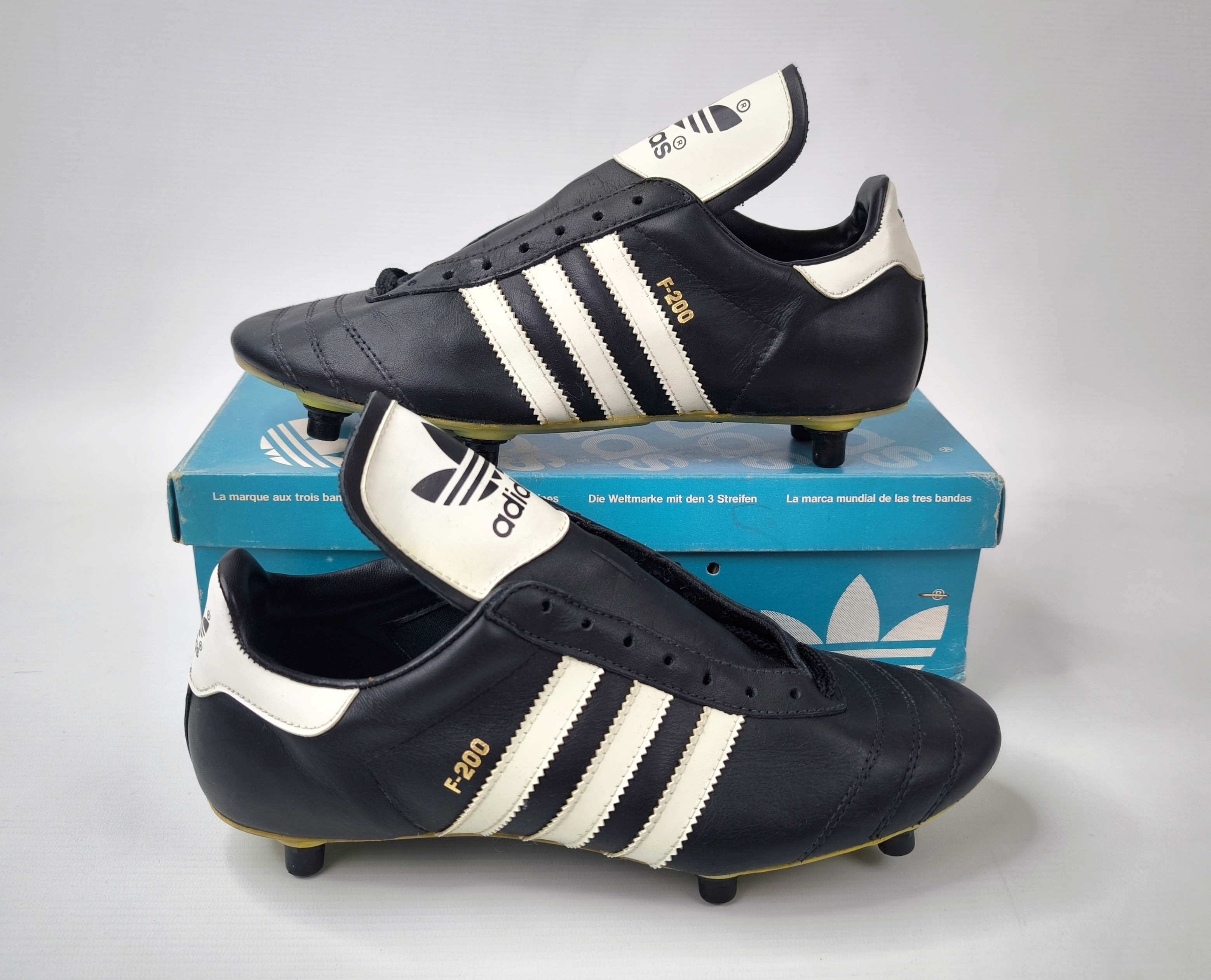 adidas F-200 Fussball Schuhe 1980s EUR 42 / UK 8 Made in Spain vintage BN