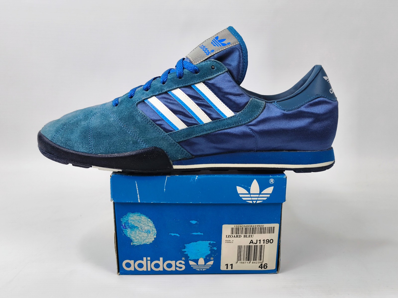 adidas Izoard Schuhe Eur 46 / UK 11 Made in France vintage 80s suede BN