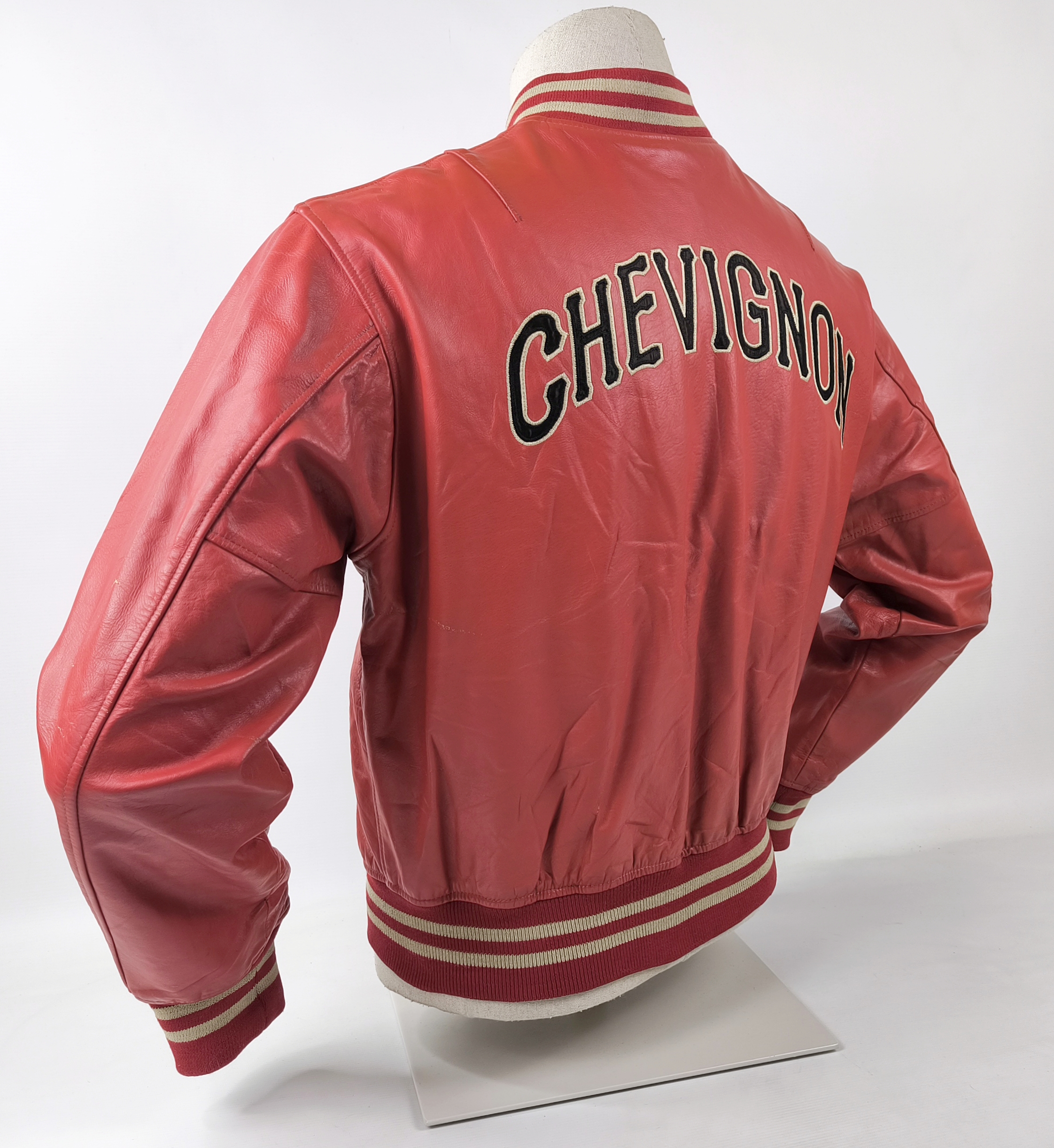 Chevignon Lederjacke rot Gr. L (M) vintage 90s großes Rückenlogo