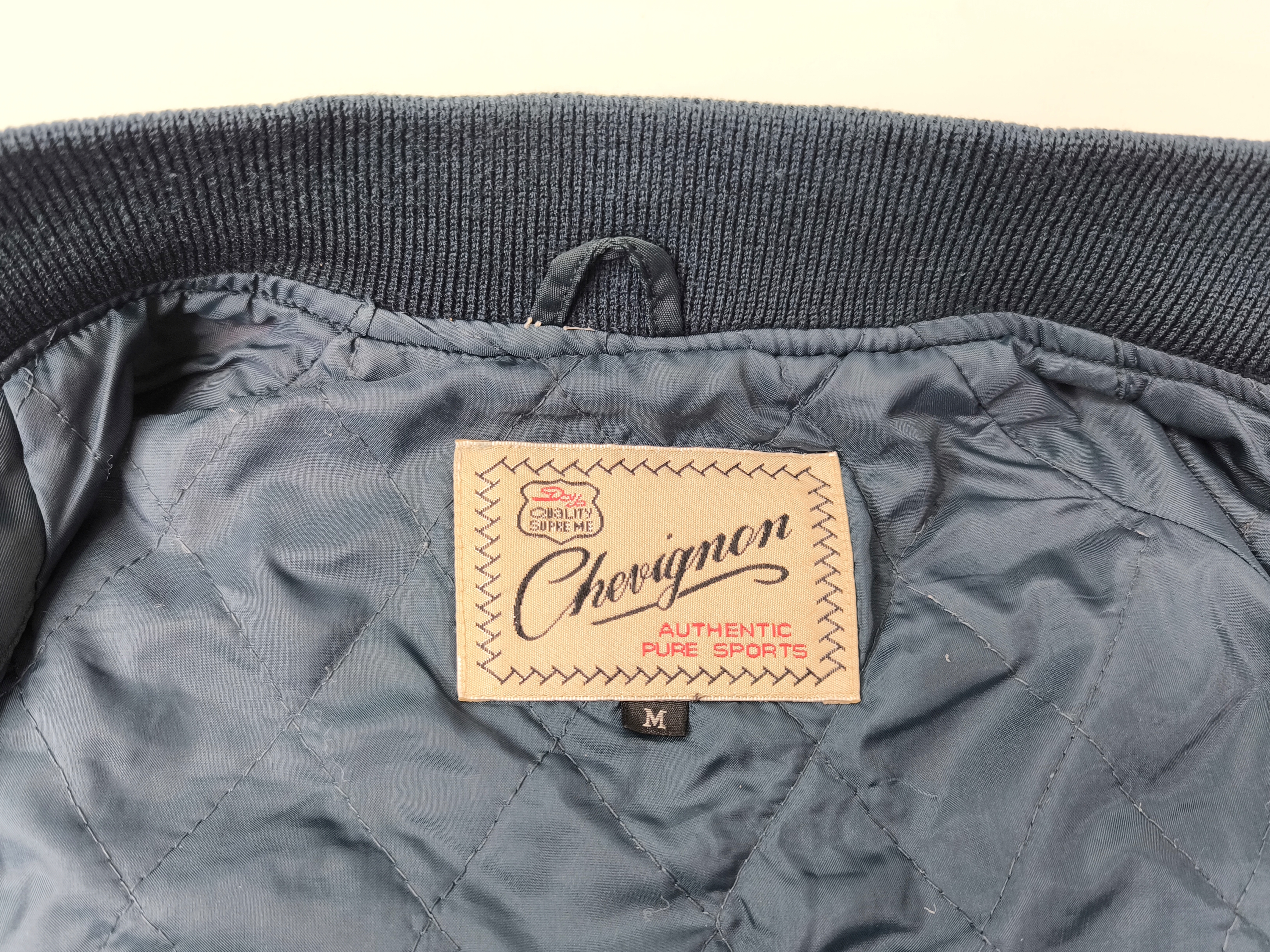 Chevignon Jacke Bomberjacke Gr. M dunkelblau orange The Sportsmen vintage 90s
