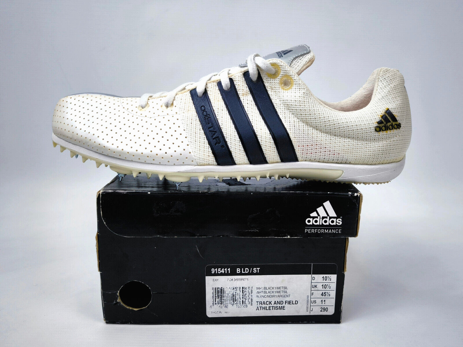 adidas adiStar Spikes Track Field UK 10.5 / Eur 45 1/3 Olympia 2008 915411 LD/ST