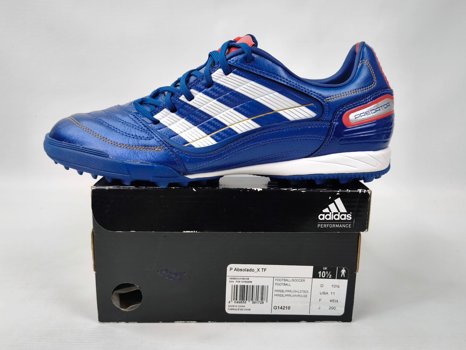 adidas Predator Absolado X TF Turf 2009 EUR 45 1/3 / UK 10.5 G14210 Neu
