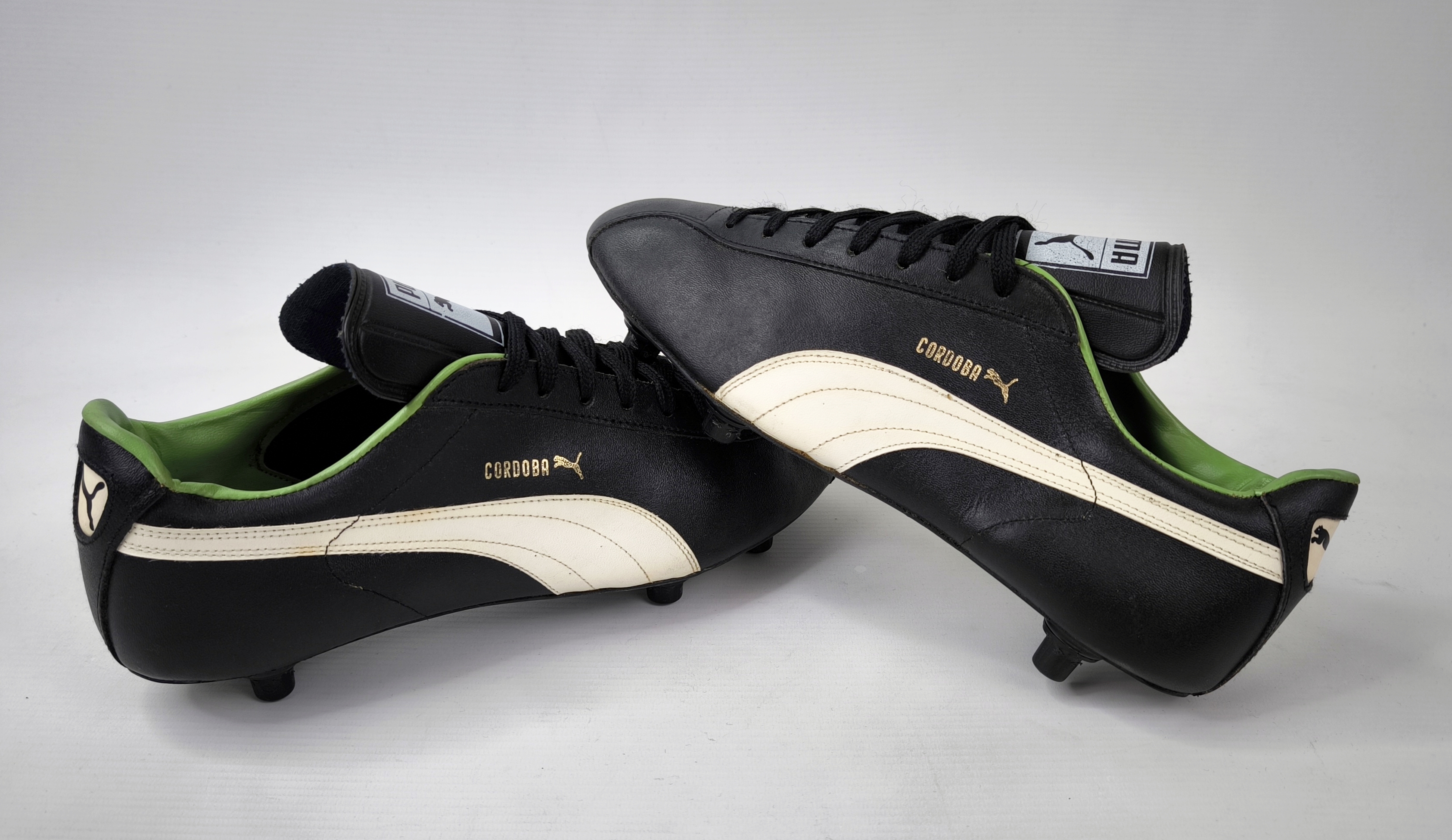 Puma Cordoba Fussball Schuhe schwarz Eur 41 1/3 / UK 7.5 vintage 70s 80s neu