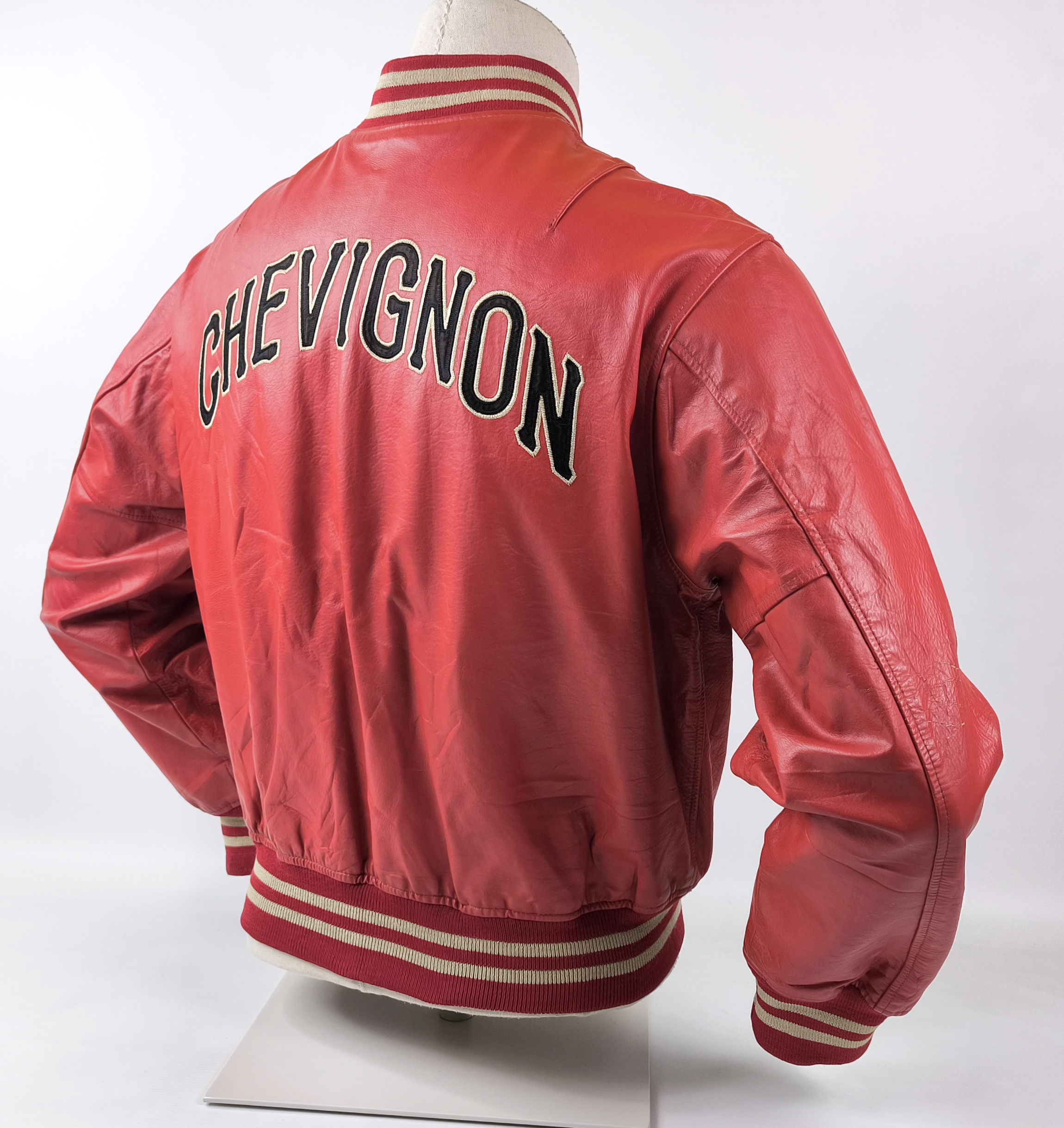 Chevignon Lederjacke rot Gr. L (M) vintage 90s großes Rückenlogo