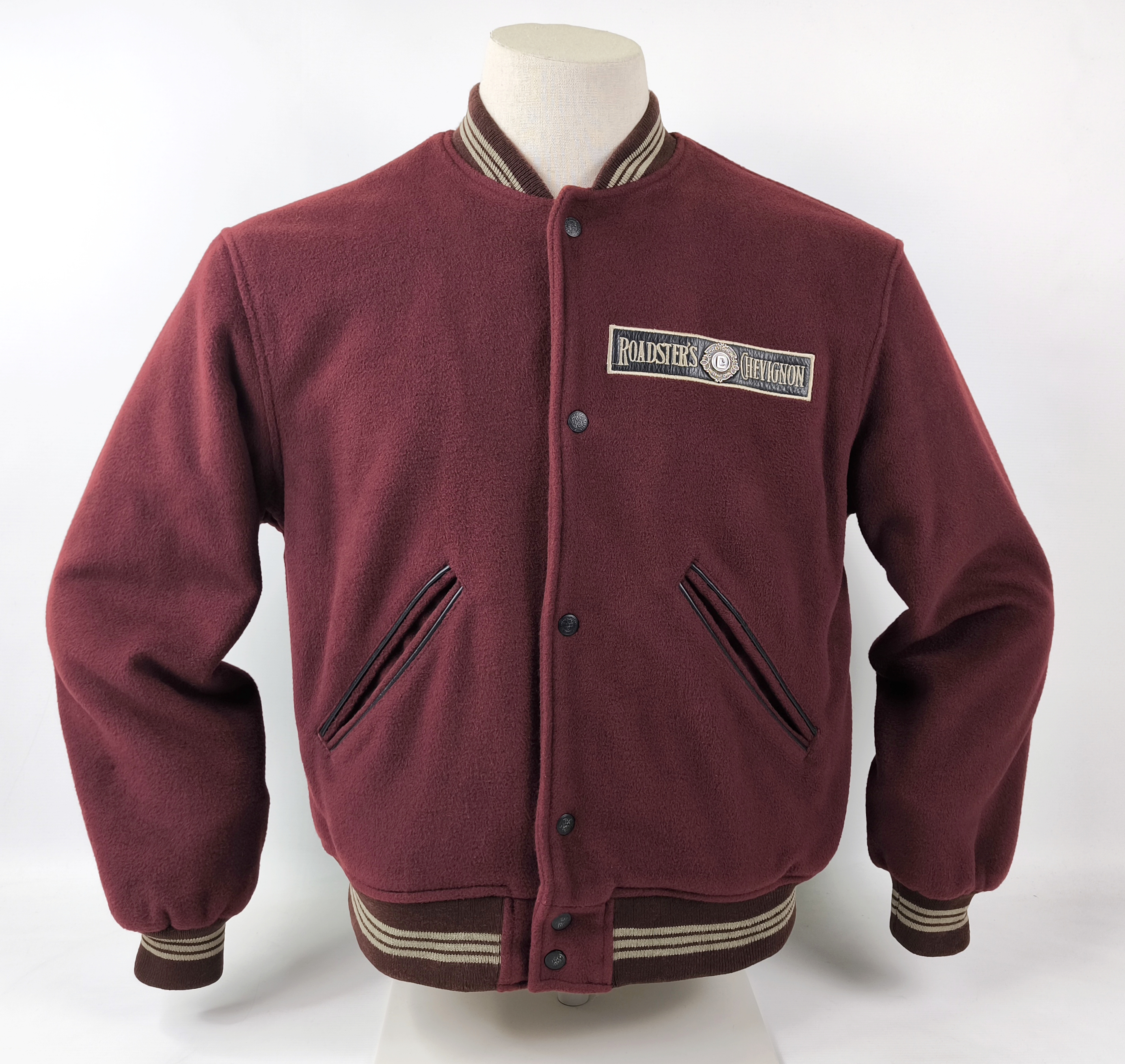 Chevignon Jacke Conquest MC 57 Roadster`s weinrot Gr. M Wolle vintage 80s 90s