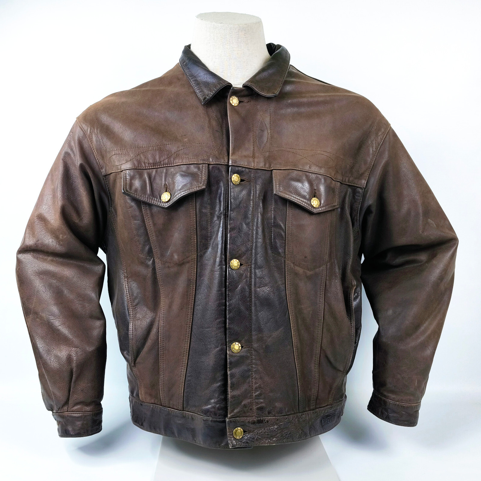 Chevignon Lederjacke B. Colorado Gr. XL Rind Nubuck dunkelbraun vintage 90s