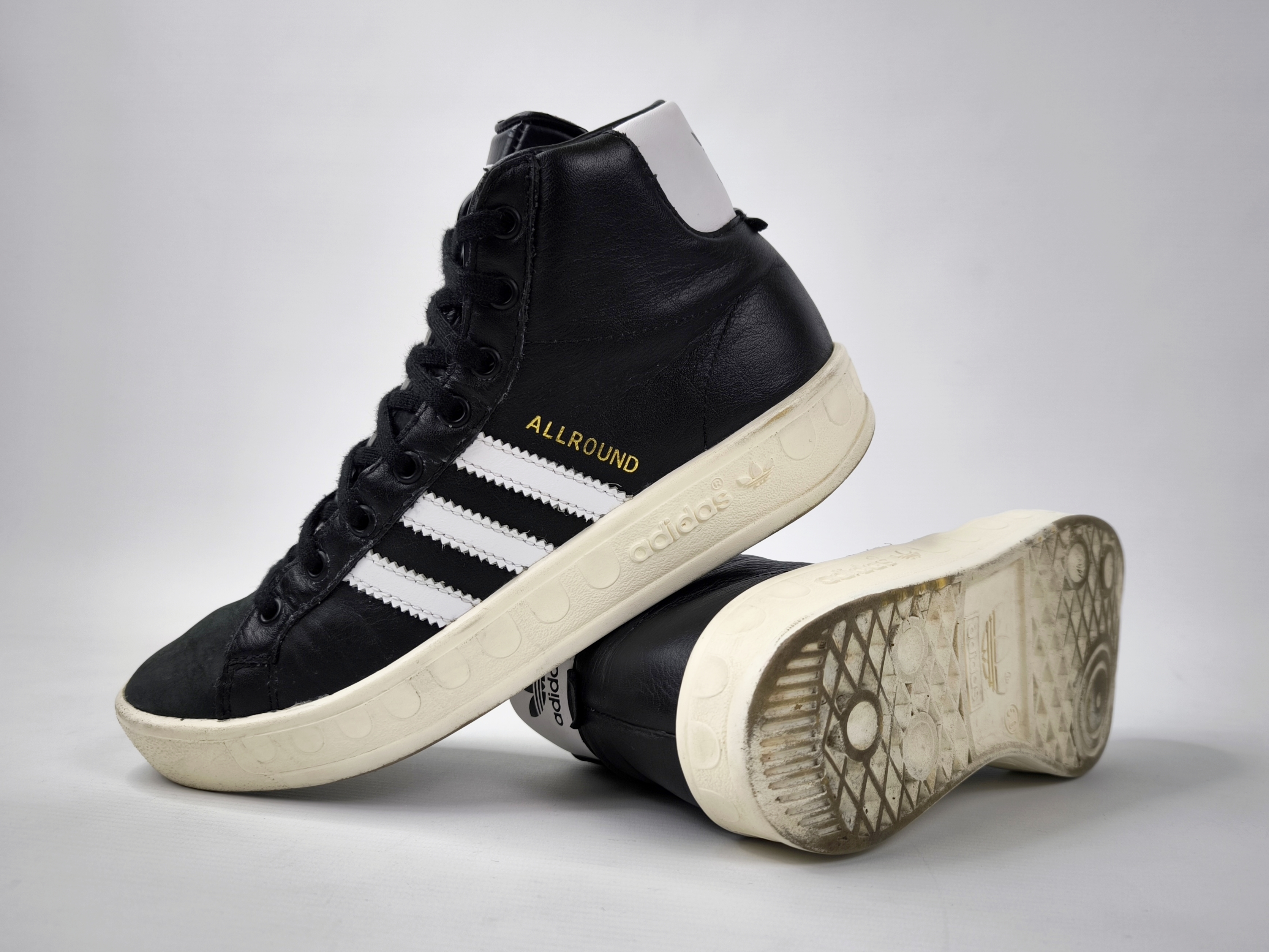 adidas Allround High Schuhe EUR 38 - UK 5 aus 2016 schwarz weiß BB5183