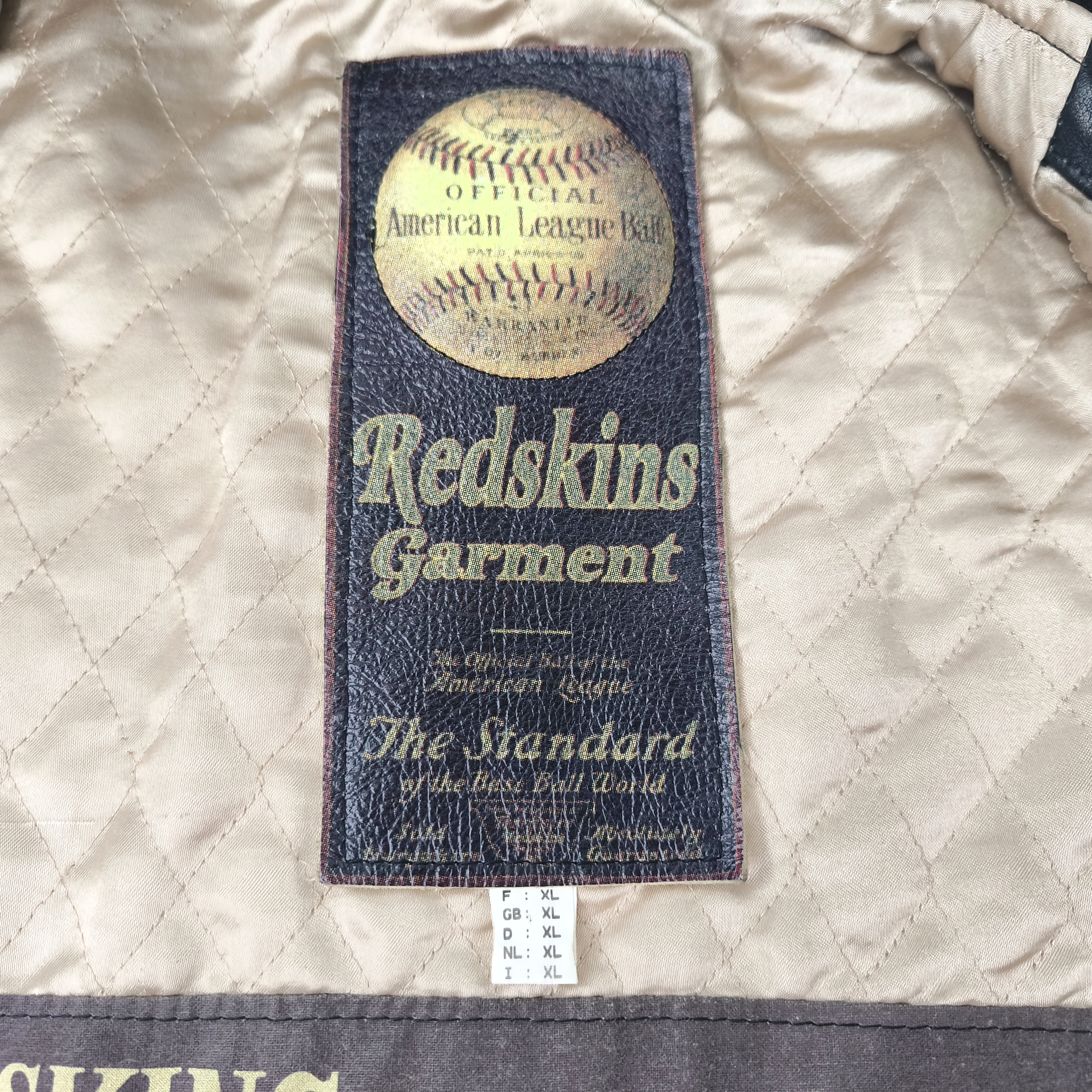 Redskins Lederjacke Dragon Teddy Drachen Gr. XL (L) schwarz creme