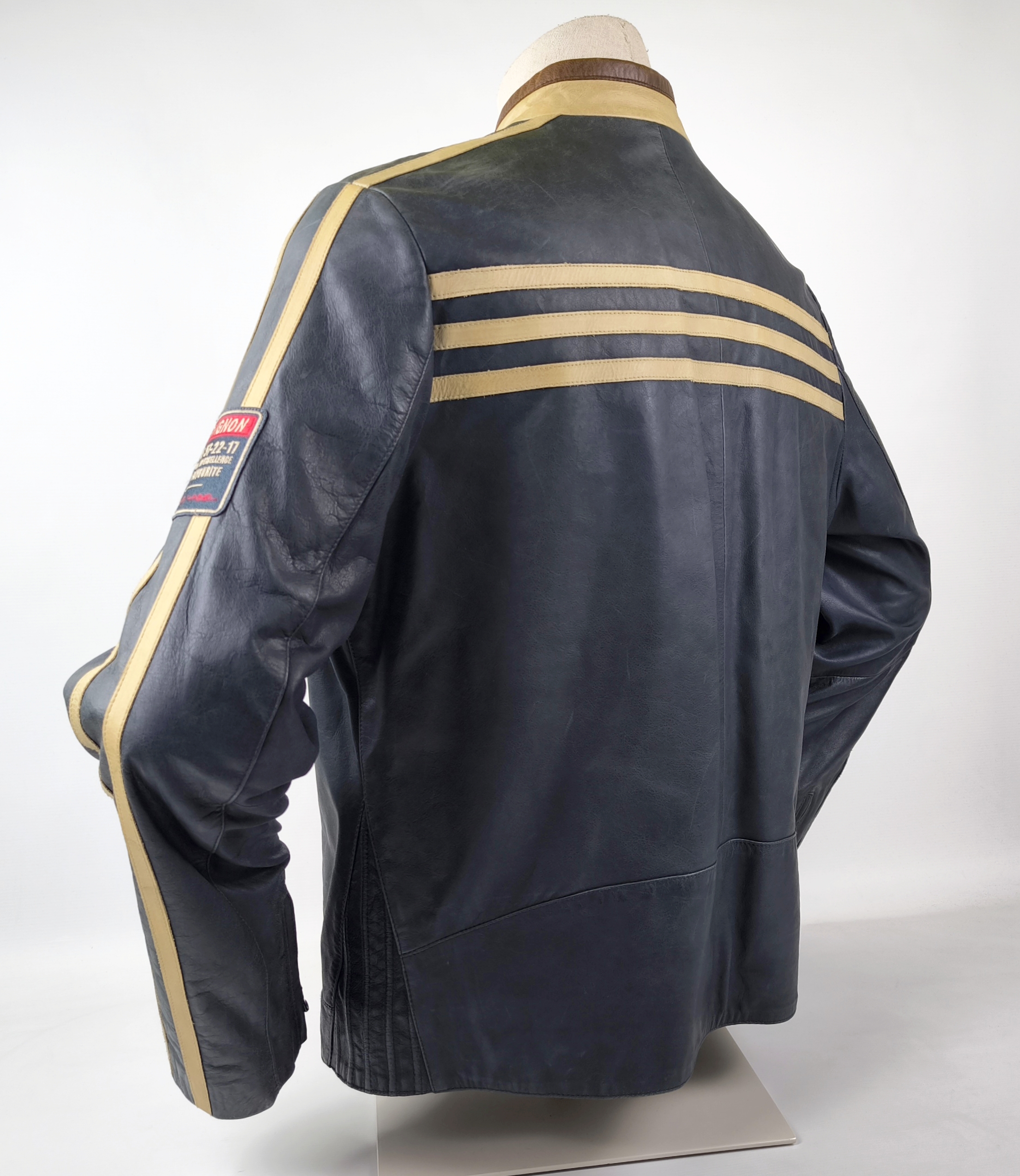 Chevignon Lederjacke Seven Roads Asphalt Rider Gr. XXL (XL) Biker blaugrau