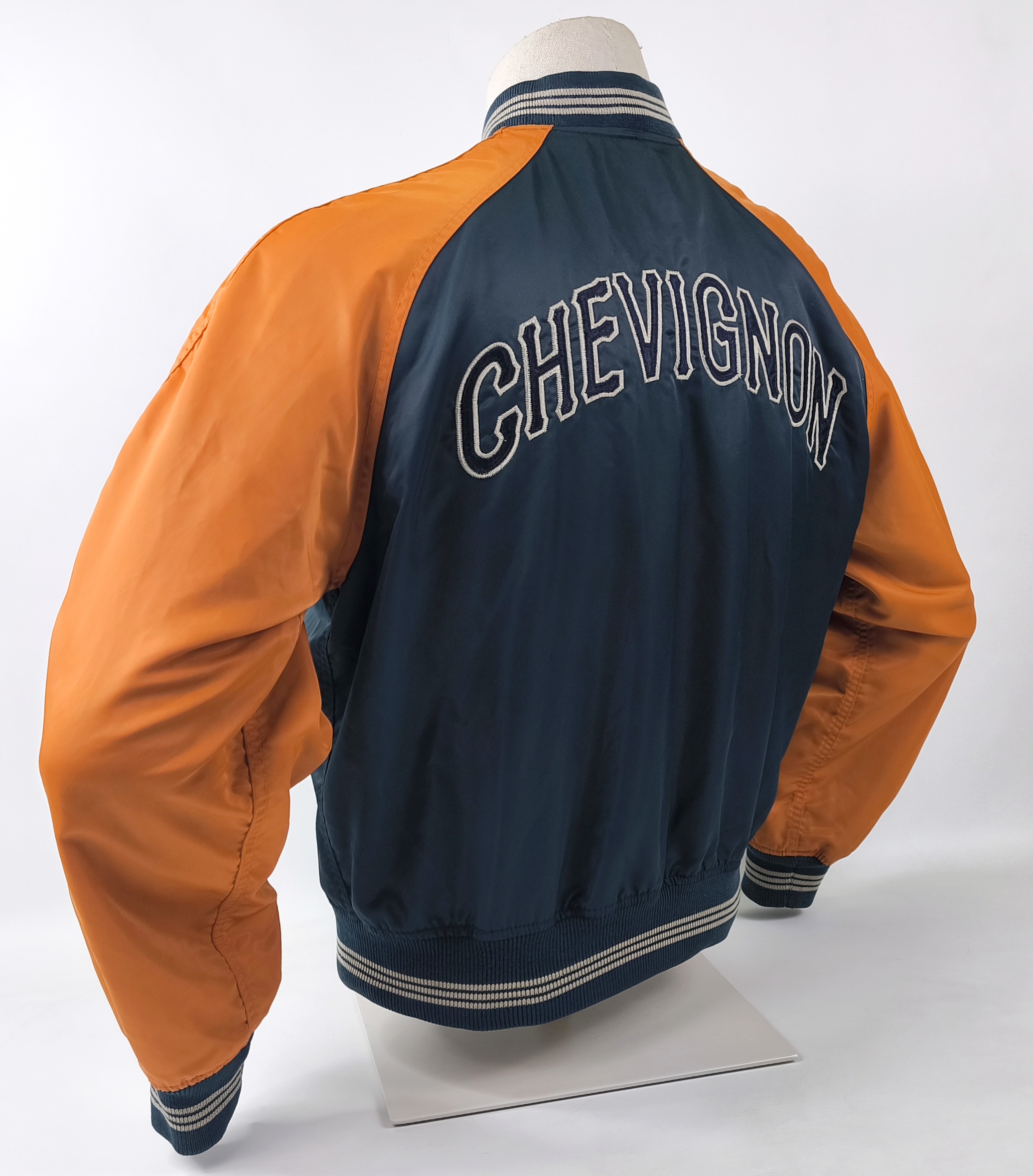 Chevignon Jacke Bomberjacke Gr. M dunkelblau orange The Sportsmen vintage 90s