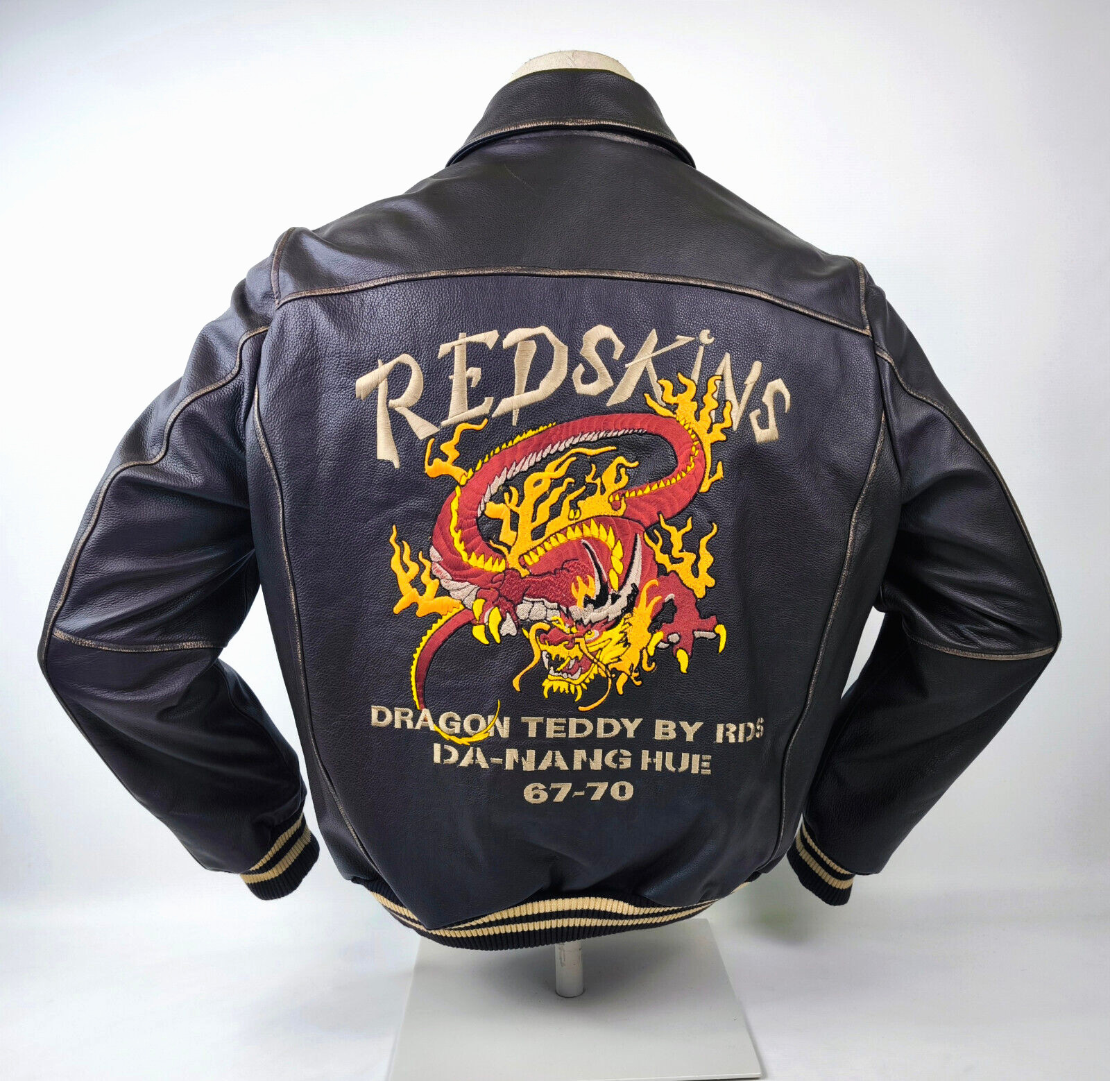 Redskins Lederjacke Dragon Teddy Gr. XL (L) dunkelbraun neu