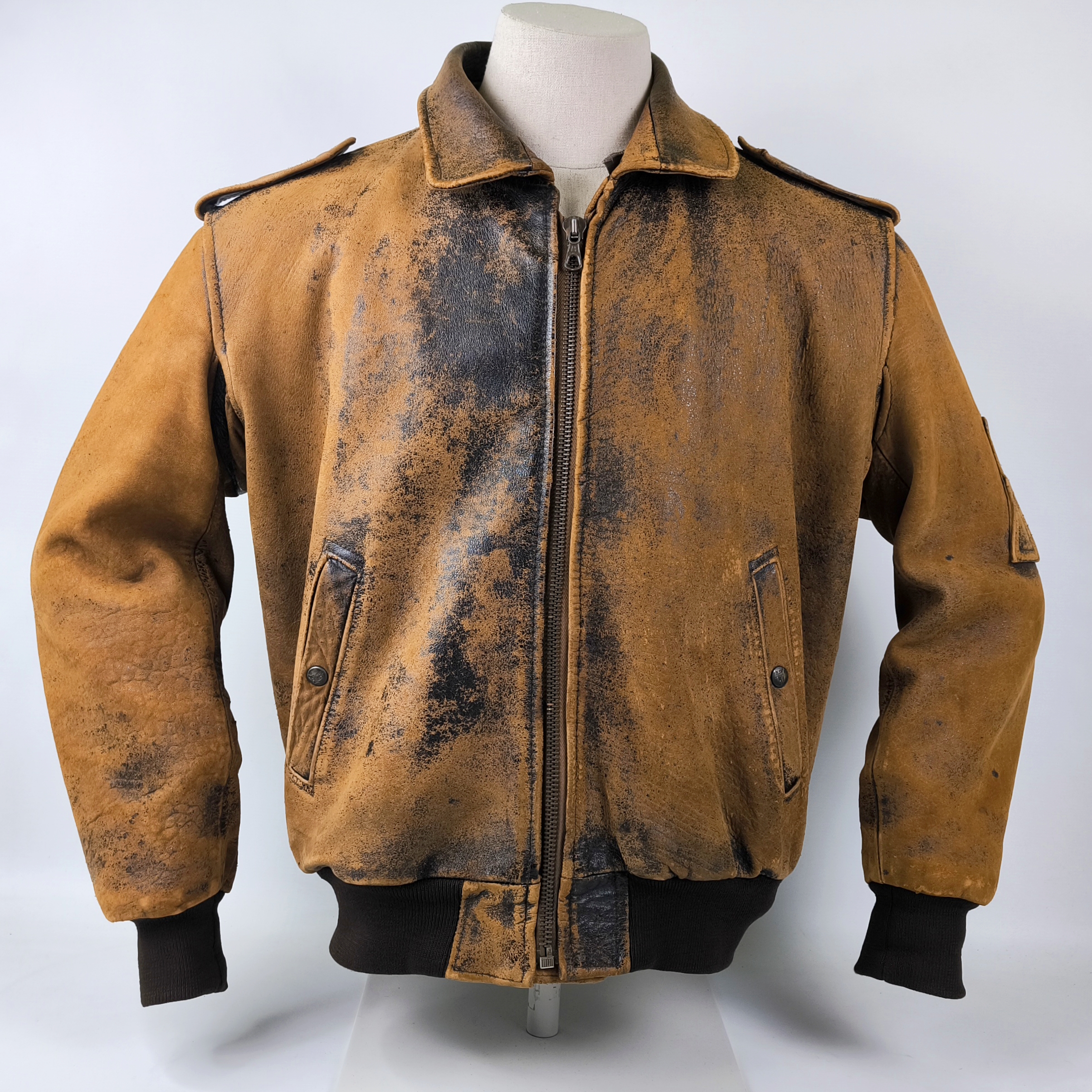 Chevignon Lederjacke braun Gr. XL (L) Fliegerjacke vintage 80s Old Flight Jacket