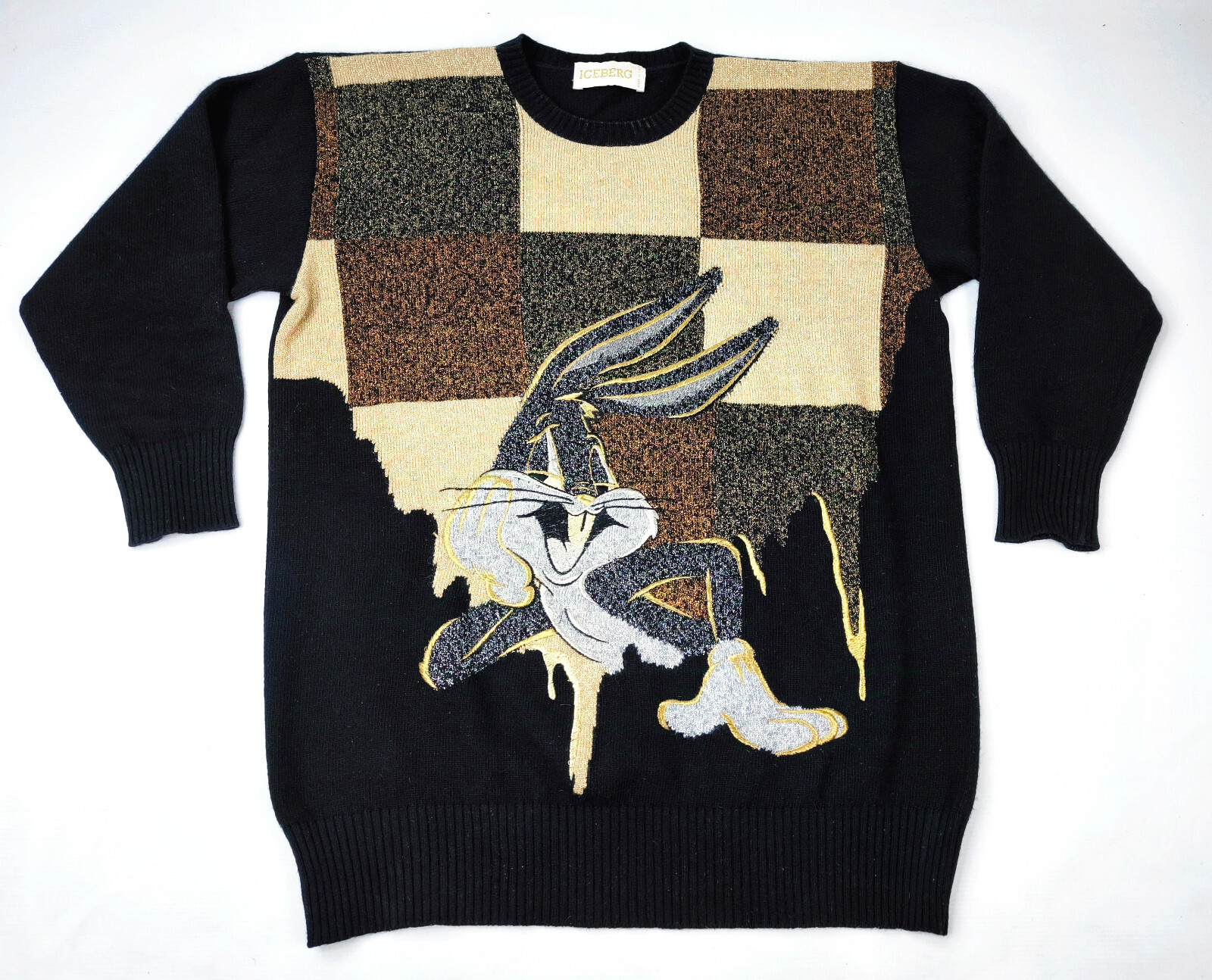 Iceberg Strick Pullover Damen Bugs Bunny Gr. 40 (L) vintage 90s