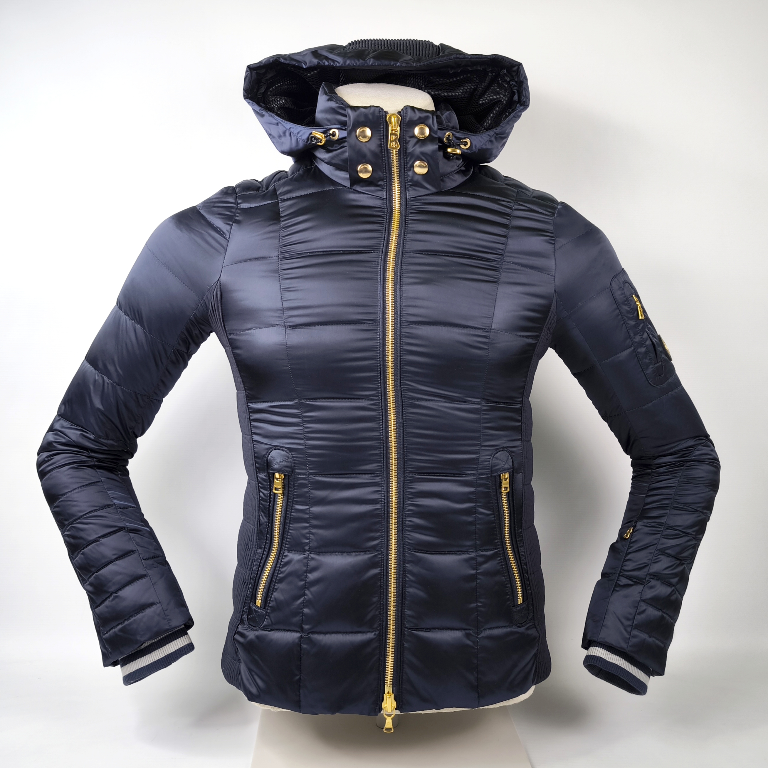 Bogner Skijacke / Daunenjacke blau Gr. 36 (S) abnehmbare Kapuze Schneefang