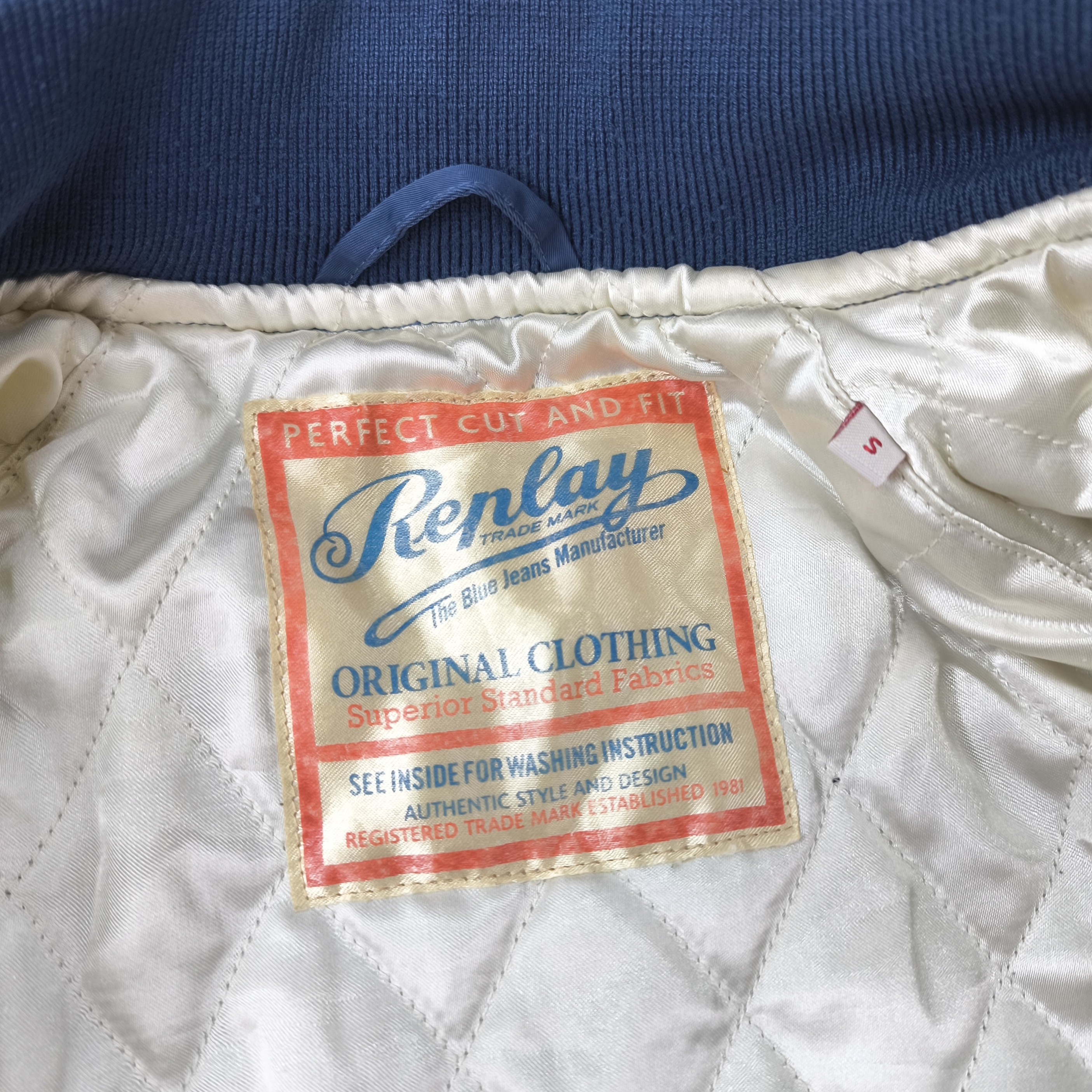 Replay Jacke 23 INC. blau Gr. S großes Rückenlogo Baseball jacket