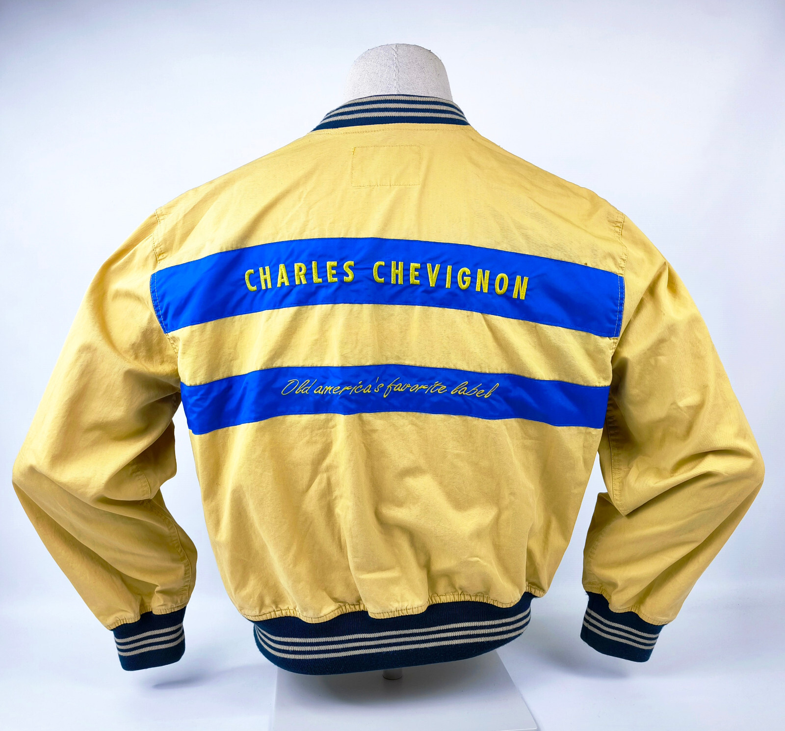 Charles Chevignon Jacke gelb Gr. XL (L) Old label Baumwolle Nylon Mix vintage