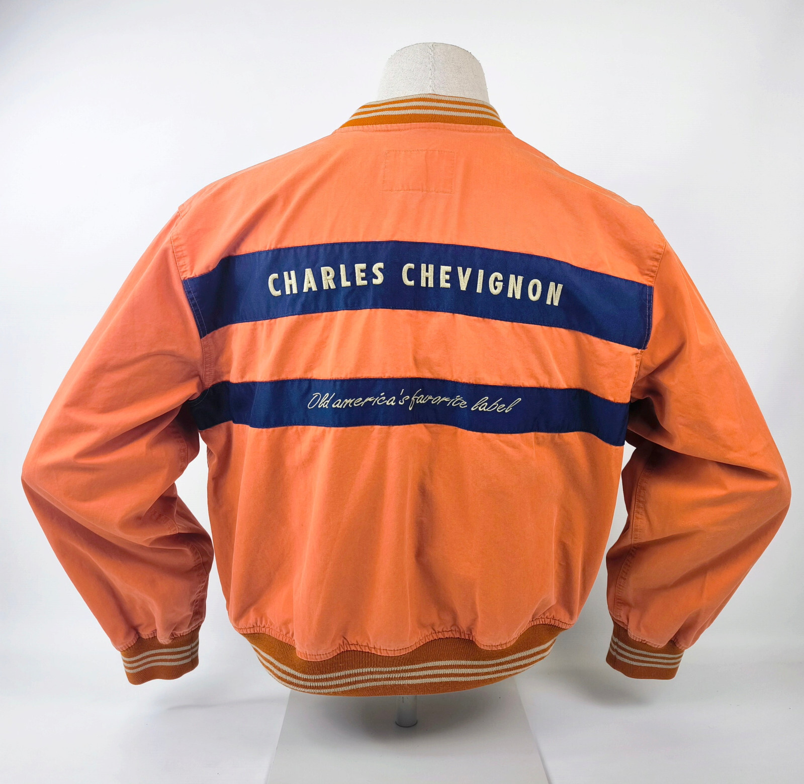 Charles Chevignon Jacke orange Gr. XL (L) Old label Baumwolle Nylon Mix