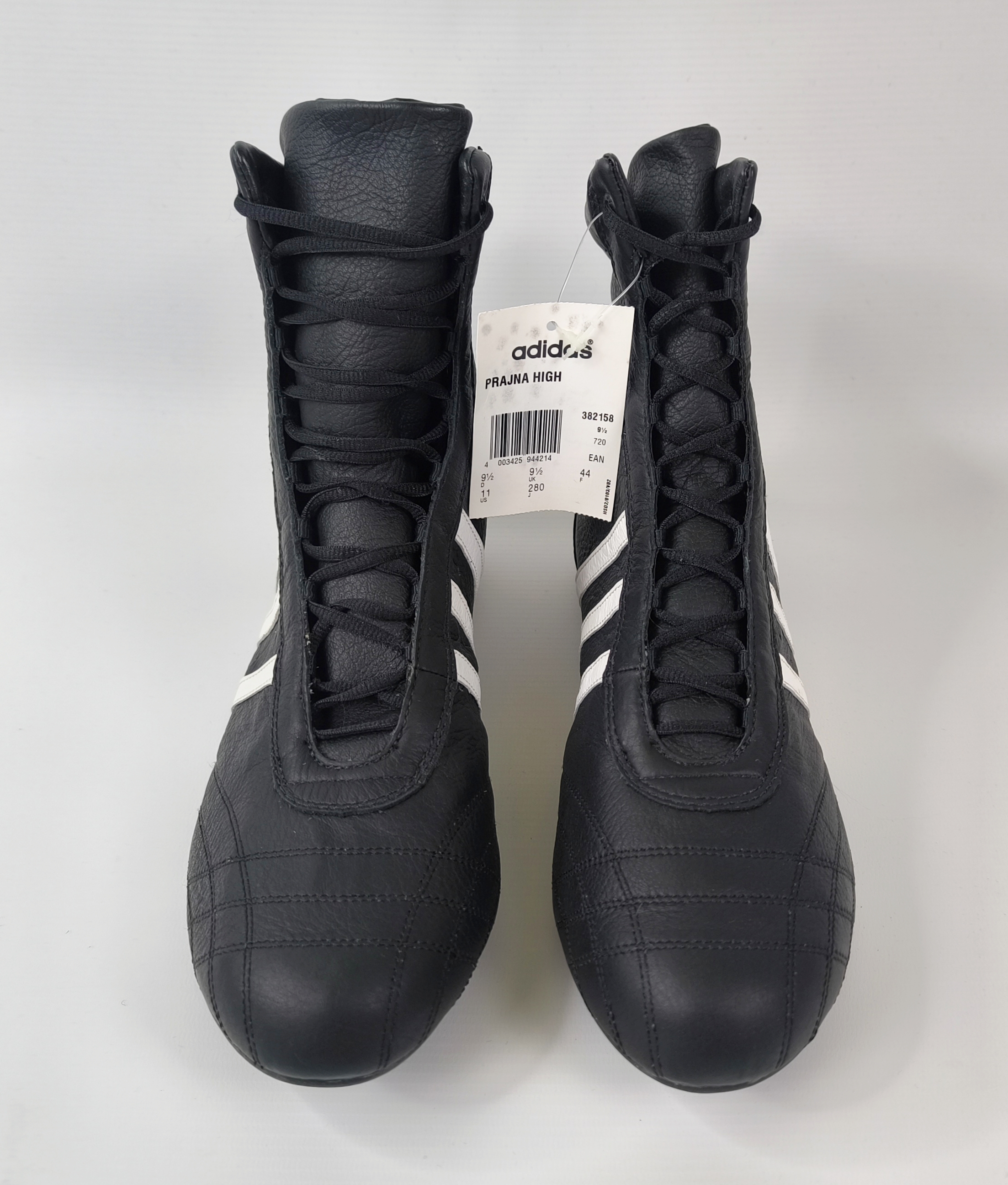 adidas Prajna High Schuhe EUR 44 UK 9.5 aus 2003 Leder schwarz 382158 neu