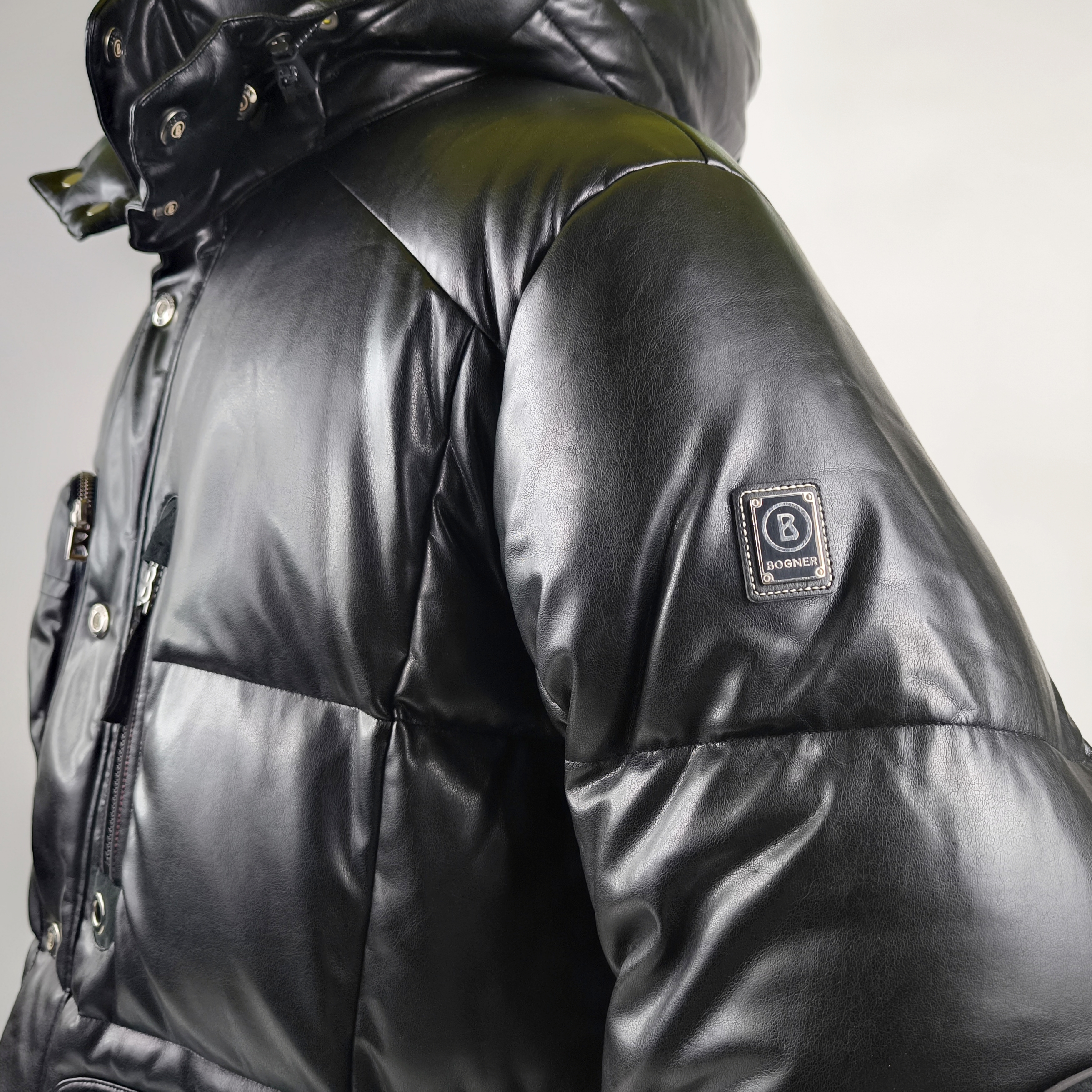 Bogner Skijacke Daunenjacke Tech Leder EU 56 (XXL) schwarz Herren Luxus Jacke
