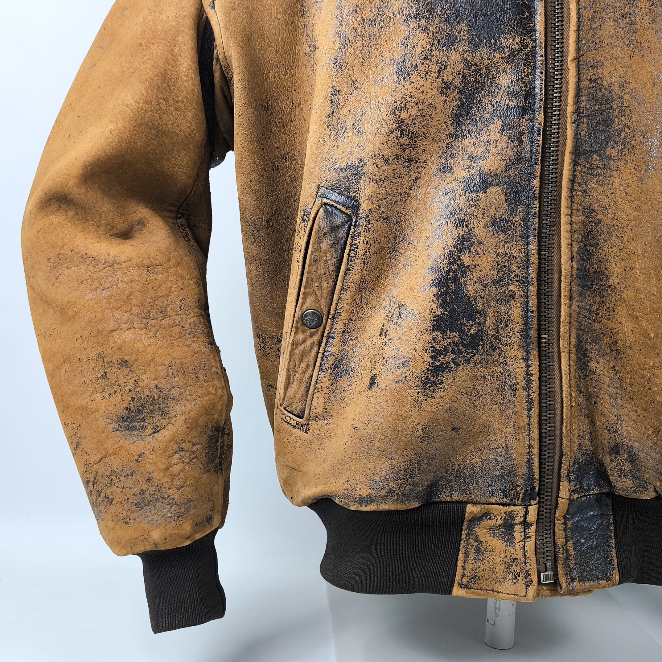 Chevignon Lederjacke braun Gr. XL (L) Fliegerjacke vintage 80s Old Flight Jacket