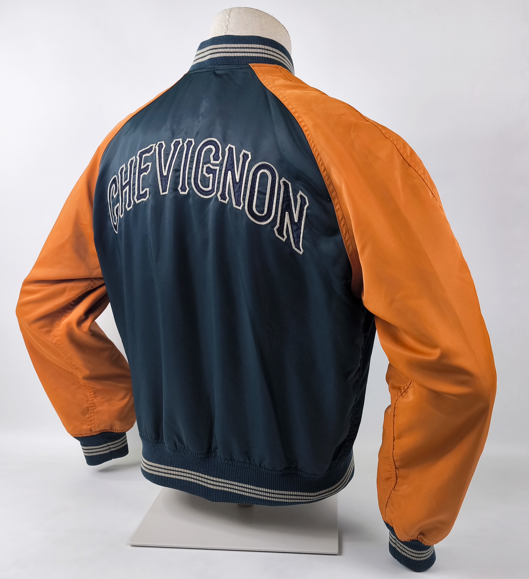 Chevignon Jacke Bomberjacke Gr. M dunkelblau orange The Sportsmen vintage 90s